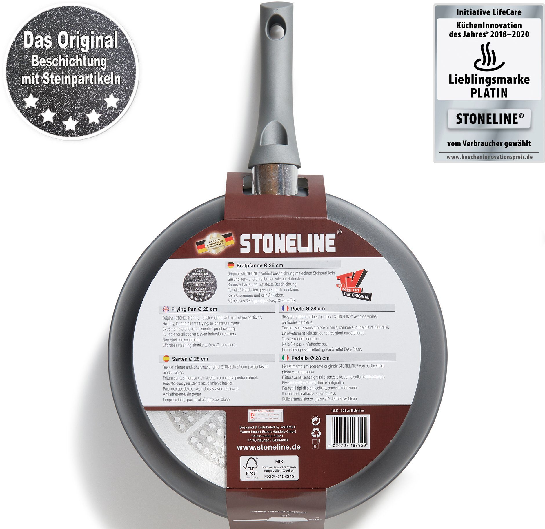 STONELINE Koekenpan Gourmundo Made in Germany, STONELINE®-antiaanbaklaag, inductie, inductie (1-delig)