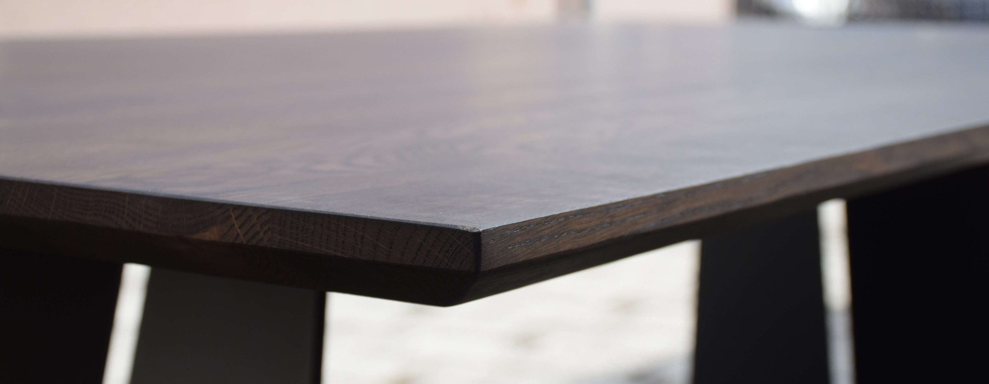 Home affaire Eettafel Winteregg keukentafel, metalen wangframe, massief gewild eikenhout, geolied