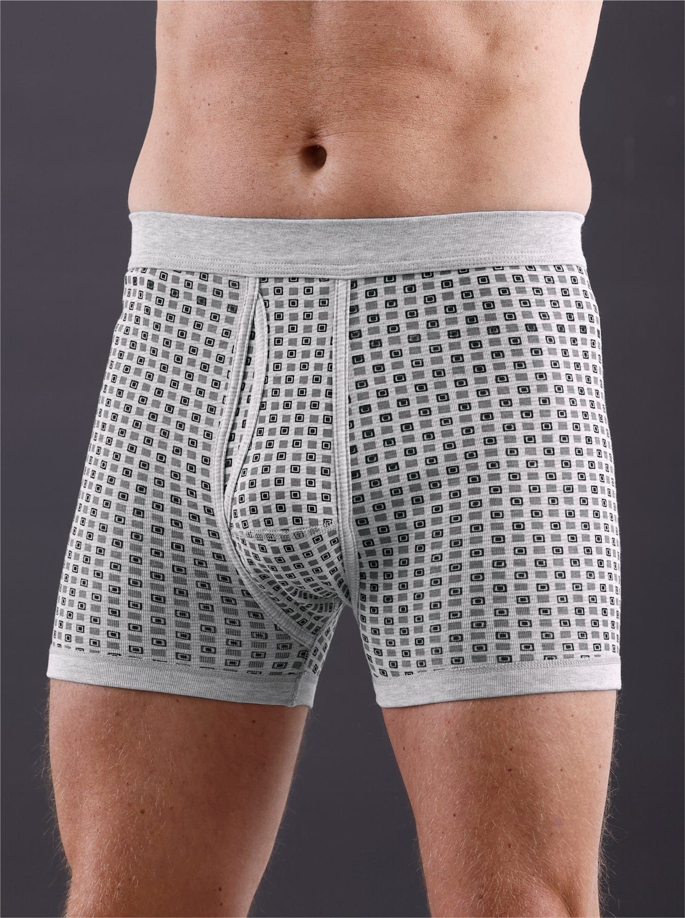 wäschepur Boxershort (2 stuks) heren strakke boxershorts maat 5 grijs
