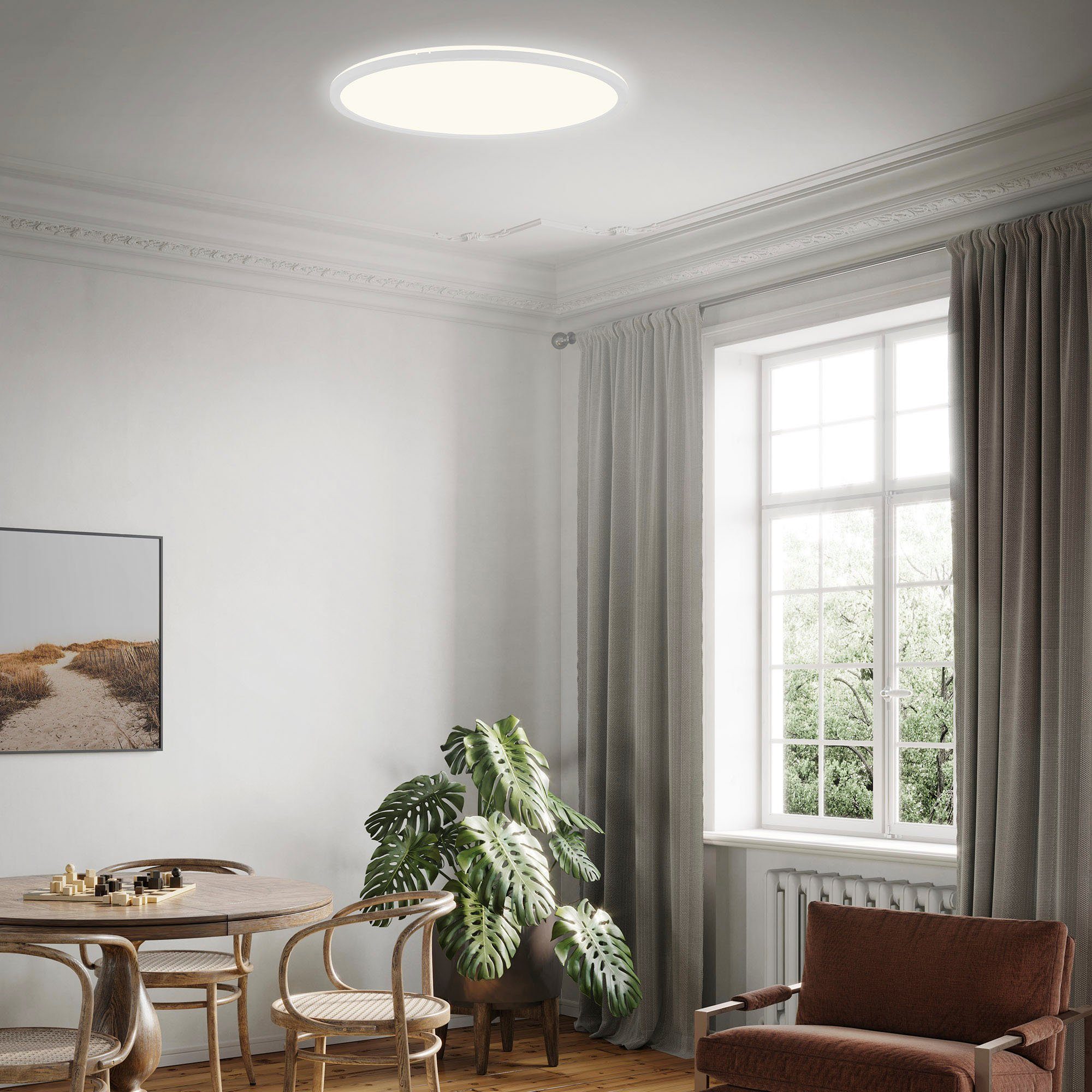 Briloner Leuchten Led-paneel 7080016 SLIM Plafondlamp, 42x2,9 cm, wit, 22W, woonkamer, slaapkamer, keuken