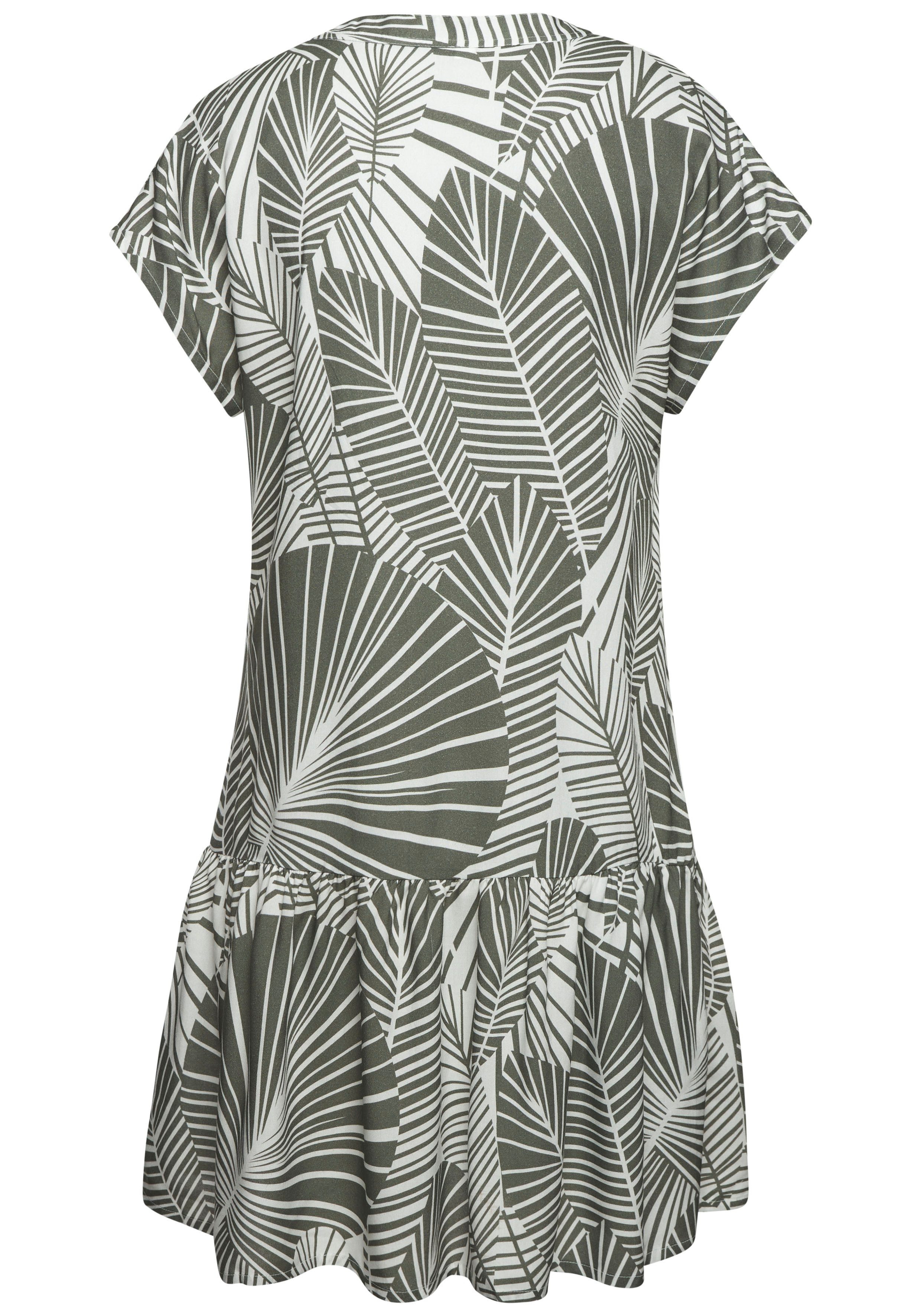 s.Oliver RED LABEL Beachwear Blousejurk met bladdessin