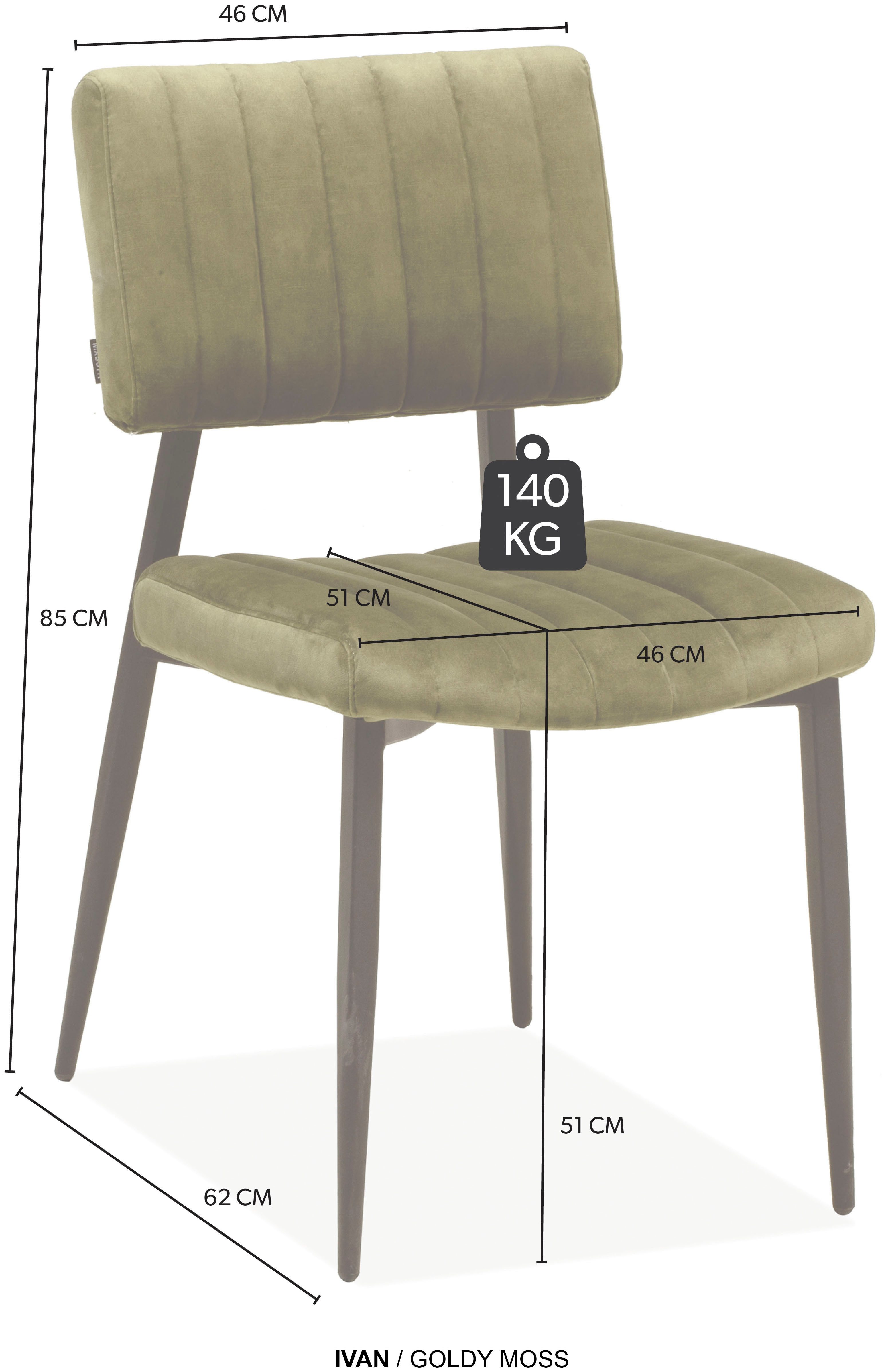 OMG Design Eetkamerstoel Ivan onderhoudsvriendelijk velvet bekleding, keukenstoel (set)
