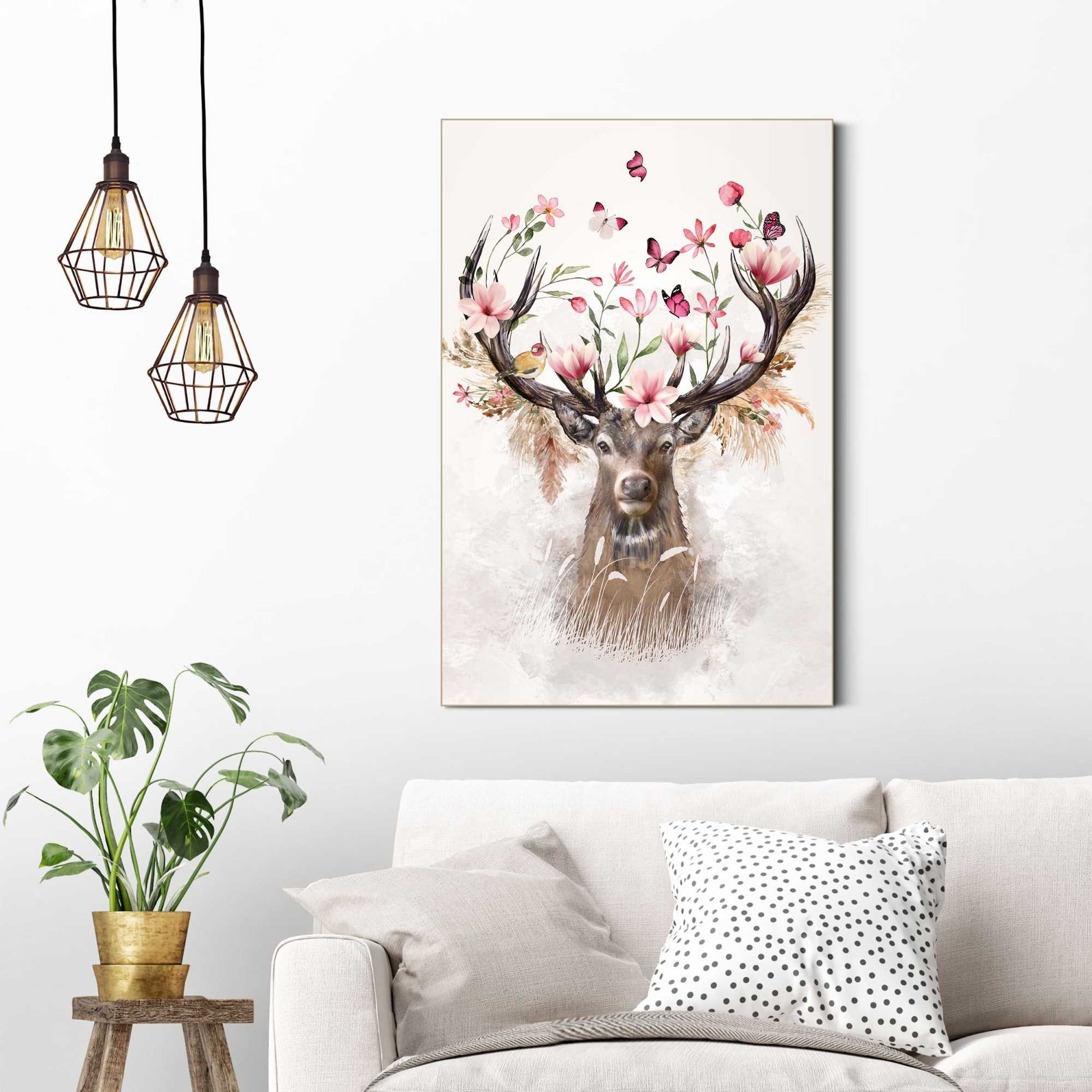 Reinders! Artprint Hirsch in Blumen