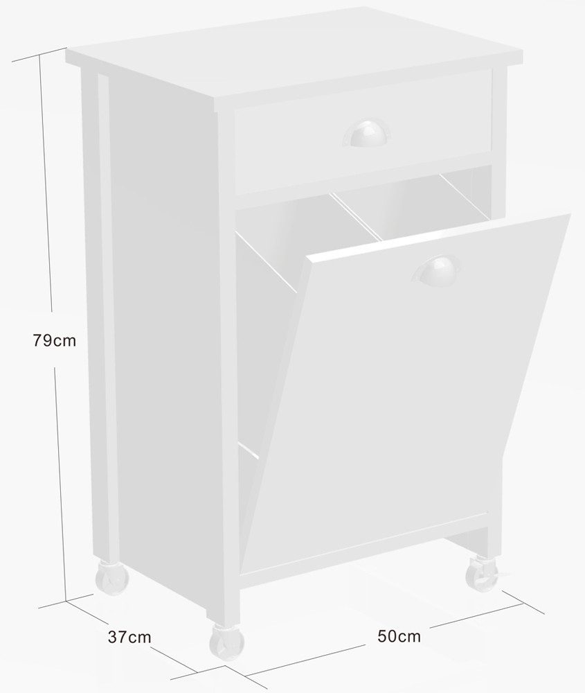 KESPER for kitchen & home Keukentrolley Rollwagen inclusief prullenbak, eik, FSC