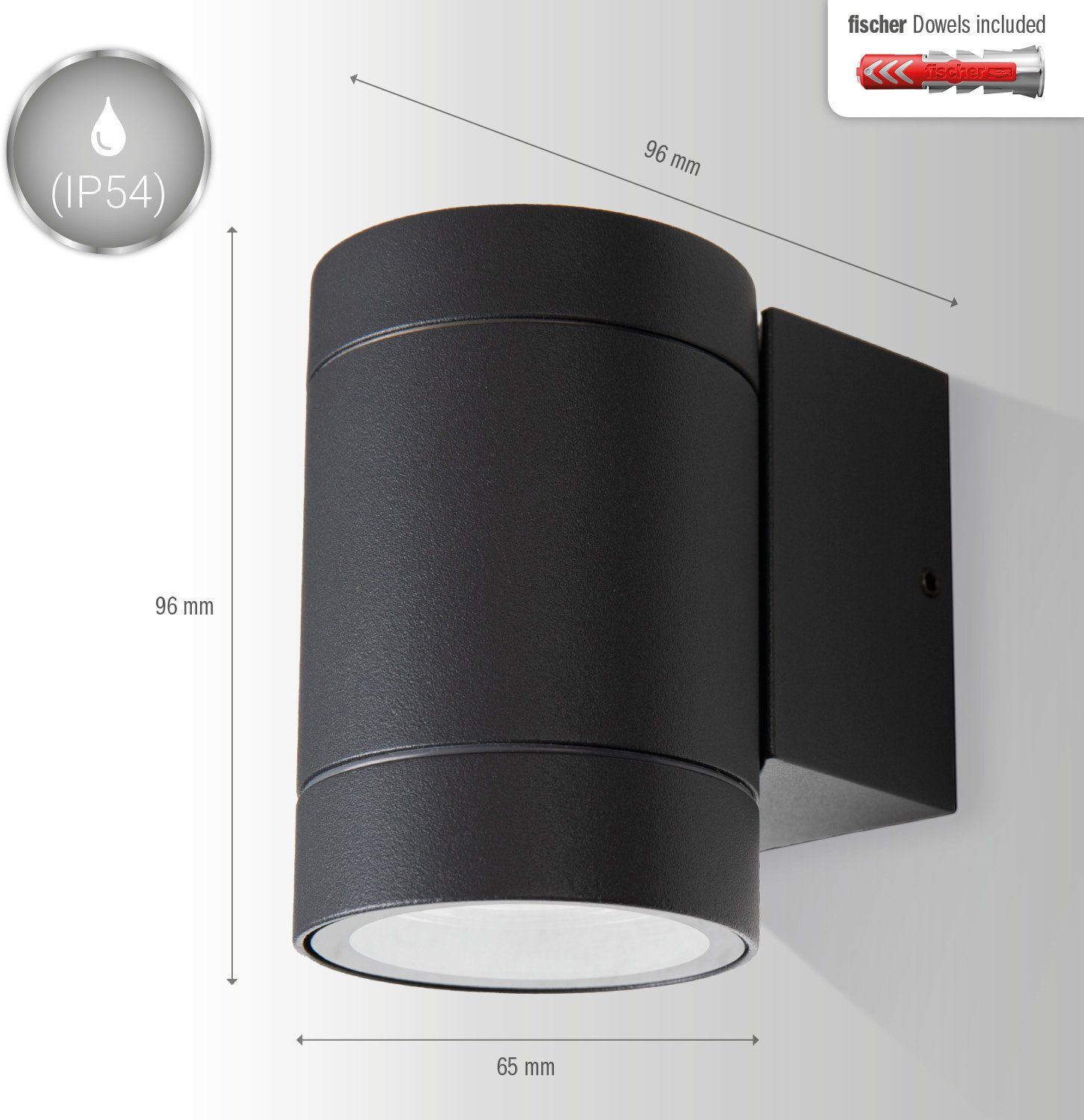 Paco Home Wandlamp LUSIWA In & outdoor GU10 buitenlamp tuin huiswand ingang aluminium IP54