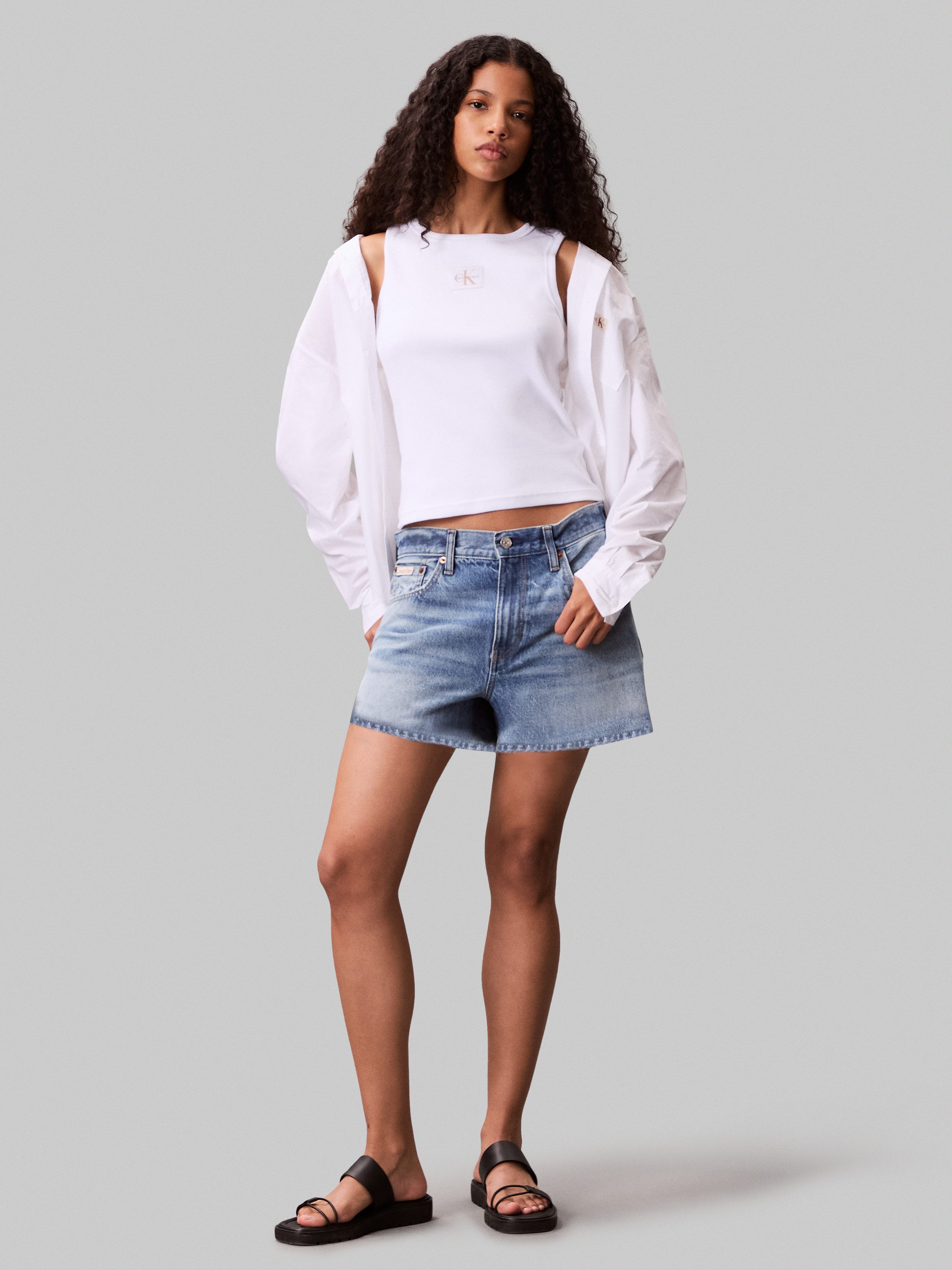 Calvin Klein Tanktop A - WVN LBL 2X2 CTTN