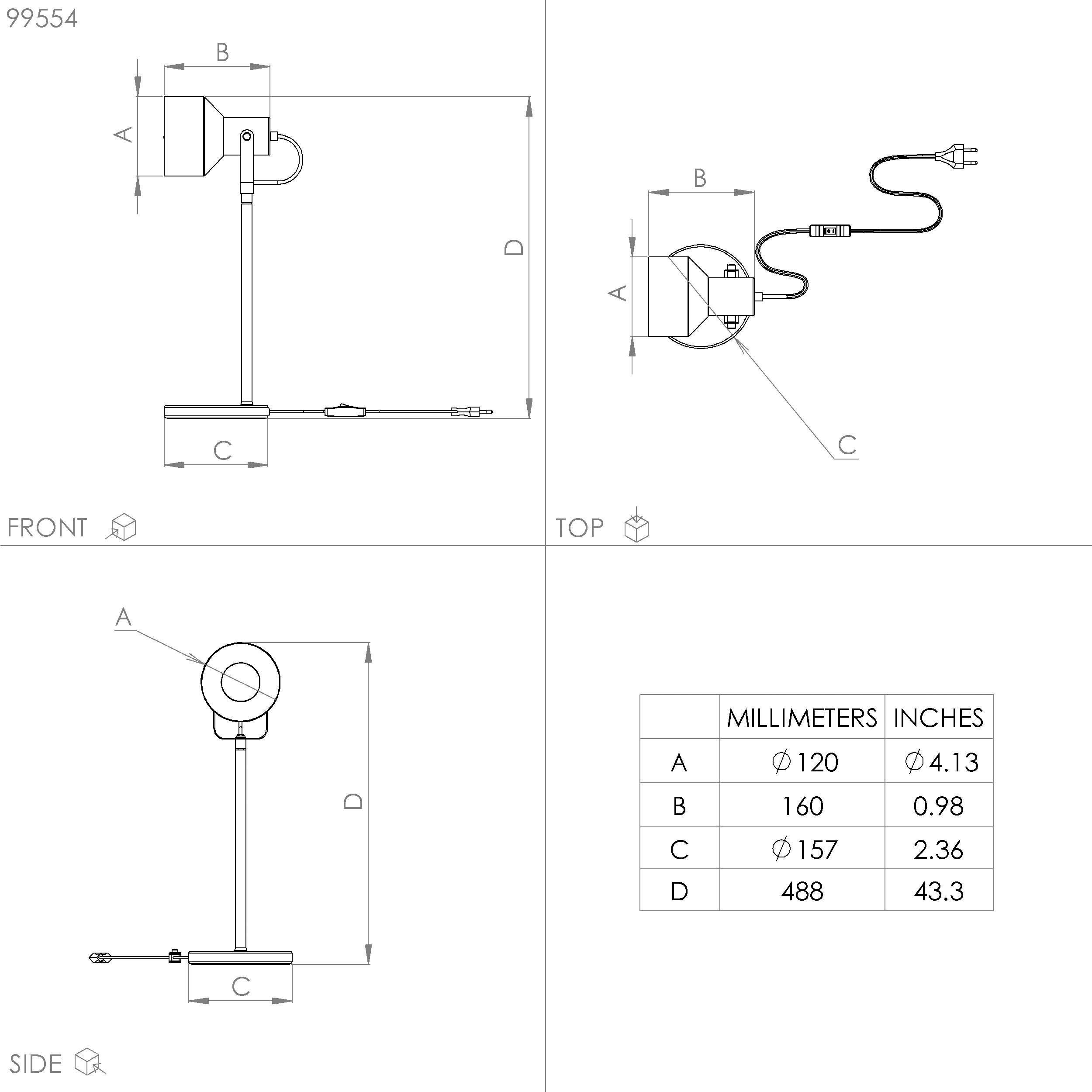 EGLO Tafellamp CASIBARE Tafellamp industrial, nacht kastlamp, woonkamerlamp, E27 fitting (1 stuk)