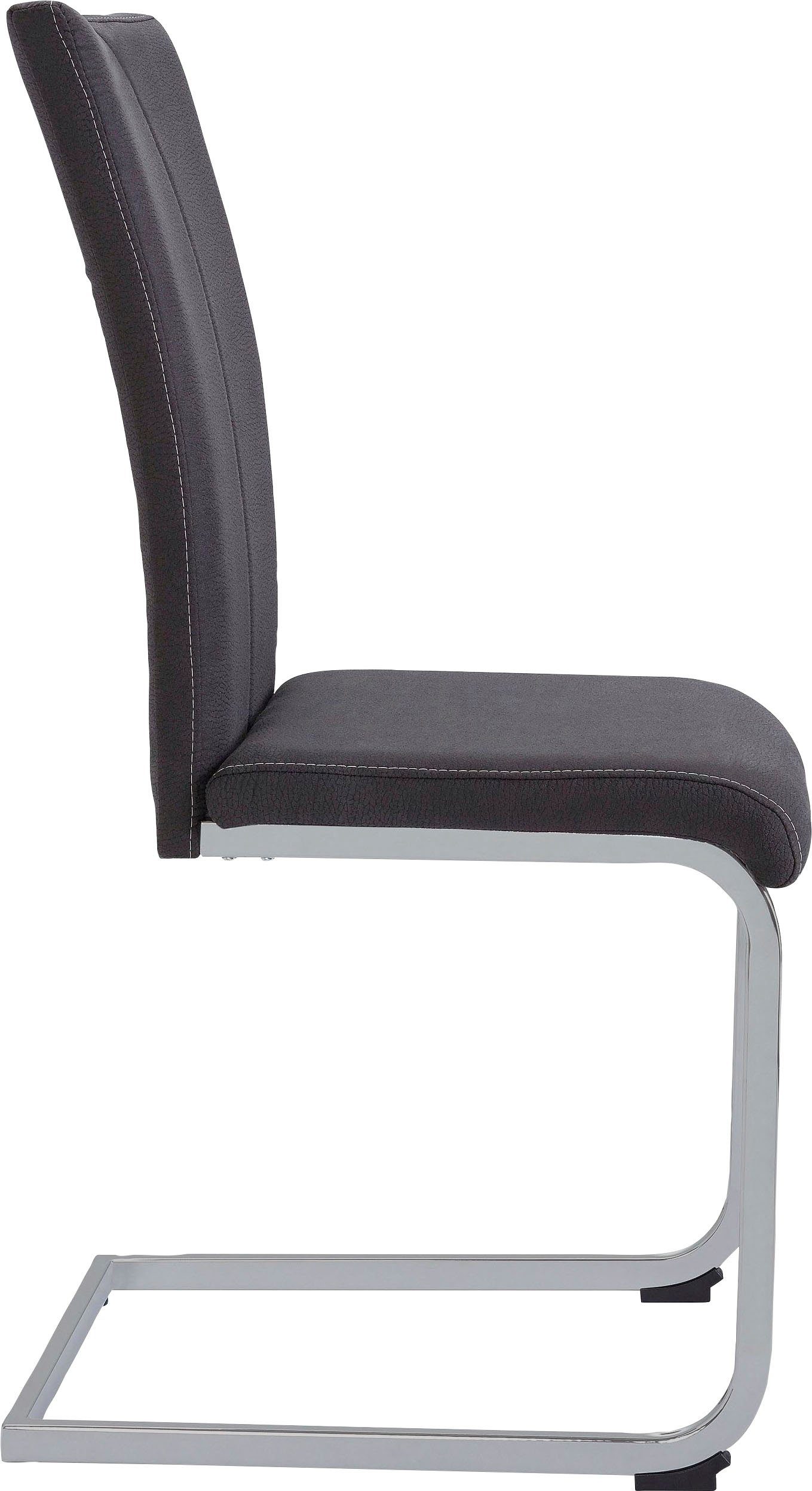 Home affaire Vrijdragende stoel Nils Stoel belastbaar tot 120 kg, frame metaal in chroom-look of zwart (set, 2 stuks)