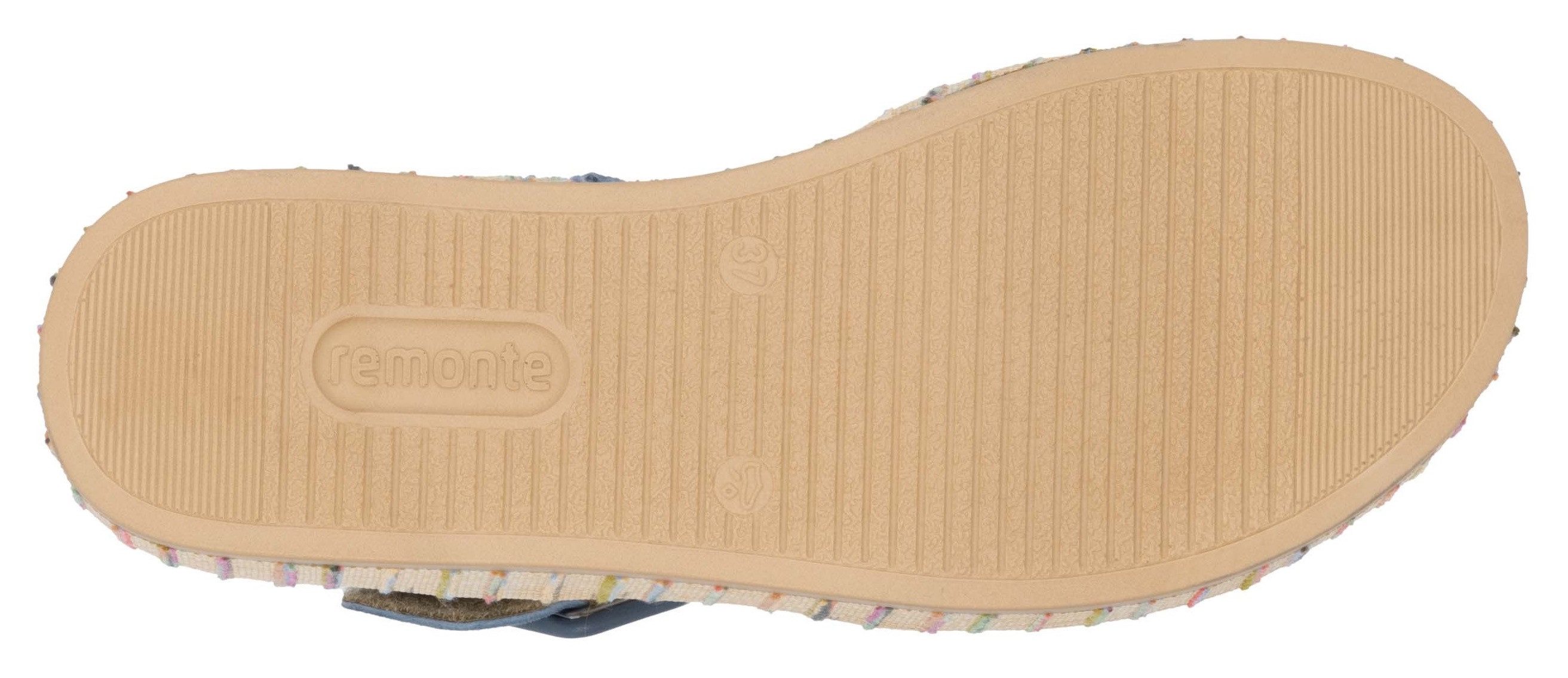Remonte Sandaaltjes Elisabeth Hurley-Collection Sleehak, zomerschoen, sandaal met bandjes en bekleed plateau