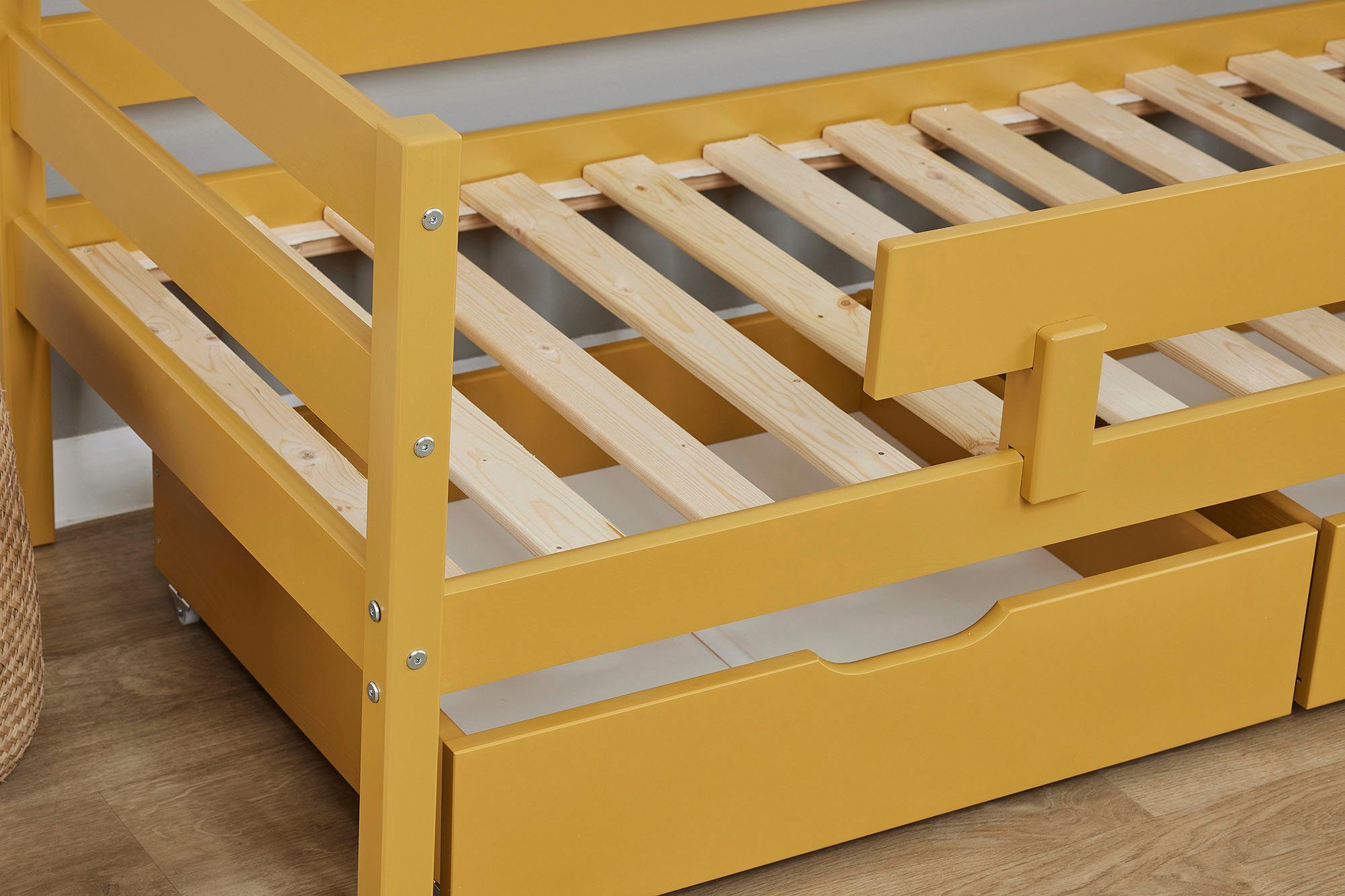 Hoppekids 1-persoonsledikant ECO Comfort kinderbed, massief grenenhout, tienerbed inclusief lattenbodem (set)
