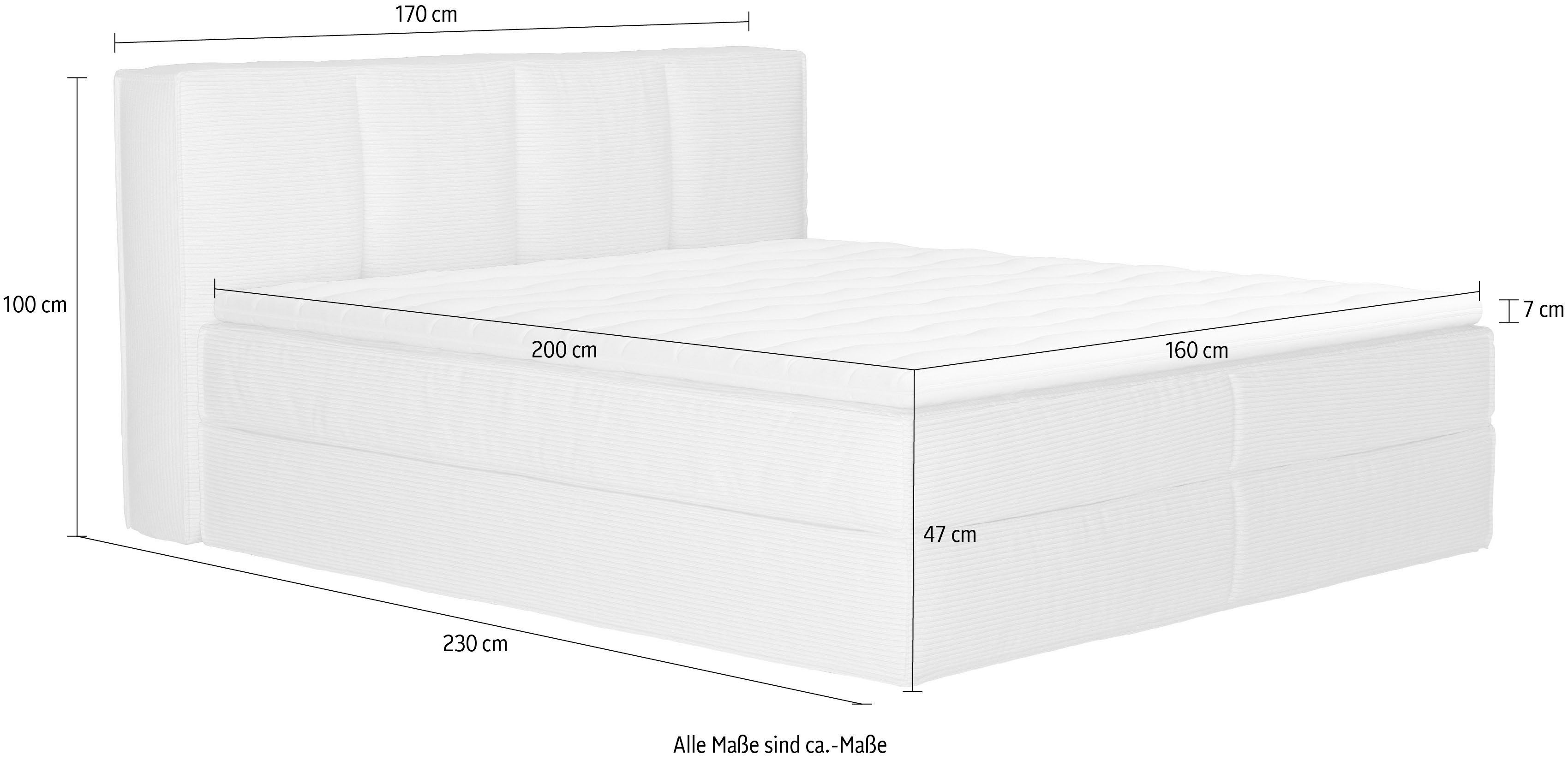 Home affaire Boxspring Sacy Boxbed incl. topmatras, 2 matrassen, hardheden H2, H3 en H4 naar keuze