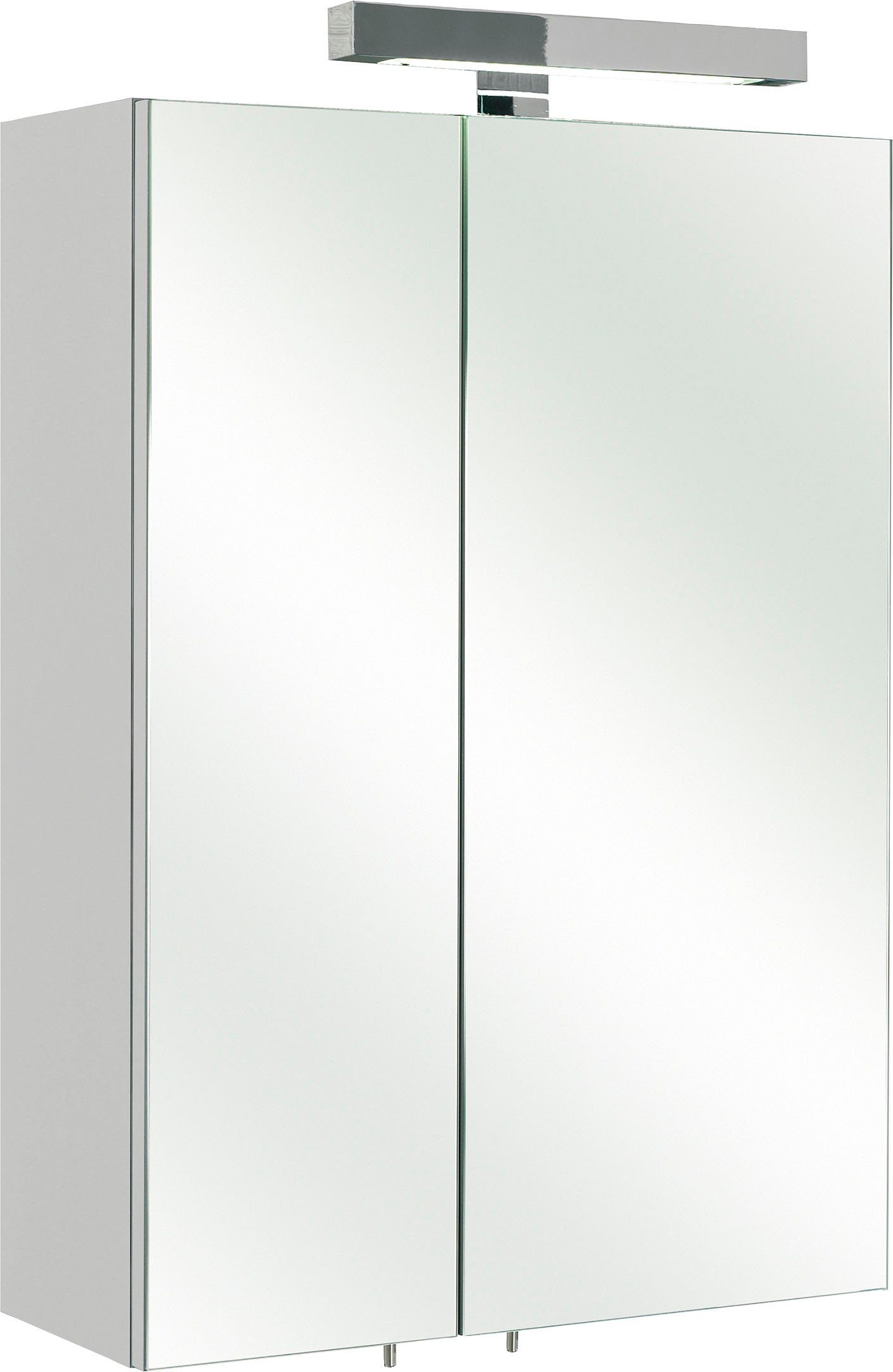 Saphir Spiegelkast Quickset 311 badkamermeubel, 2 spiegeldeuren, 2 planken, 50 cm breed spiegels & verlichting wit