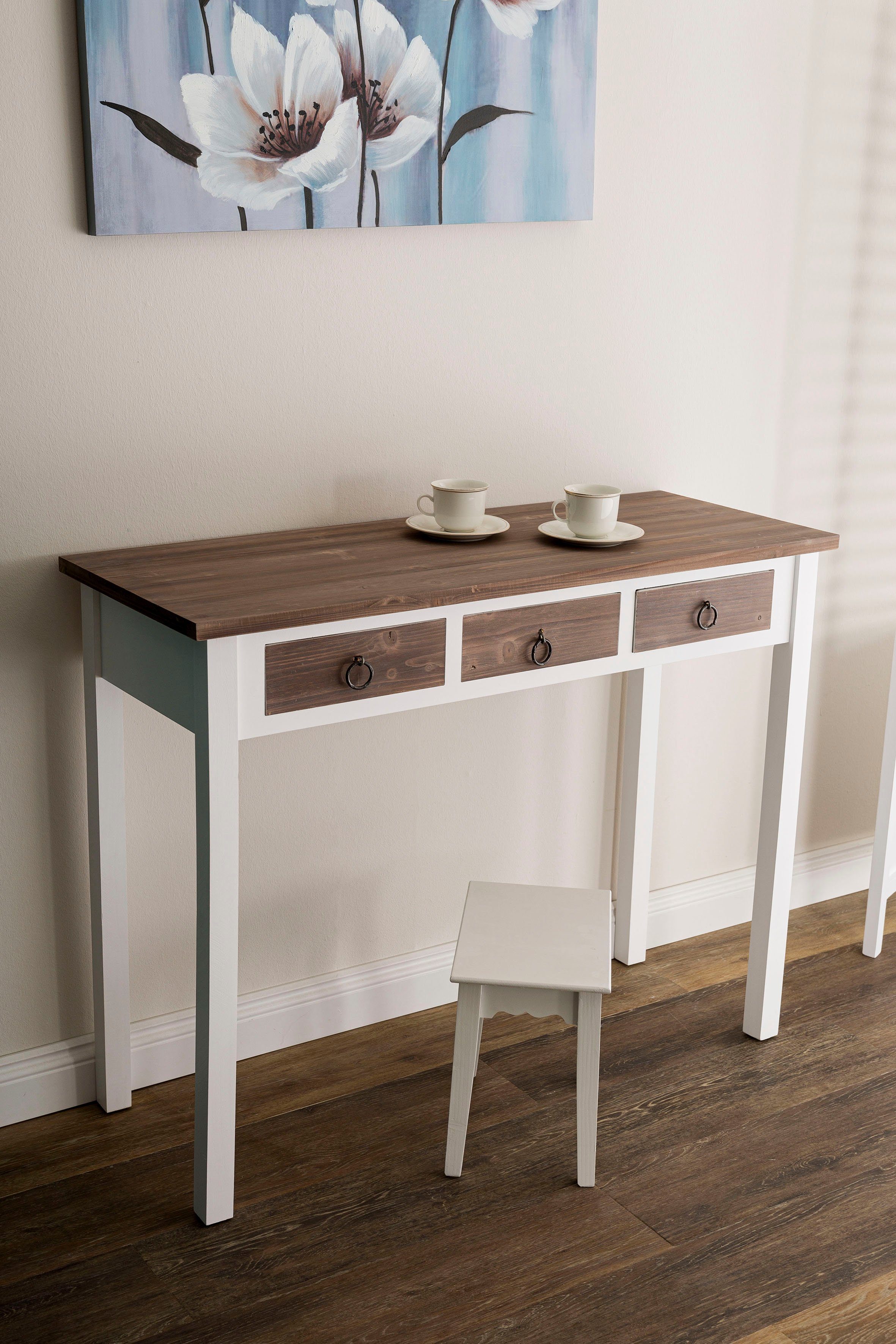 my Flair Console Straight met 3 laden - fsc lade- & opbergkasten maat 105x40x81 cm wit
