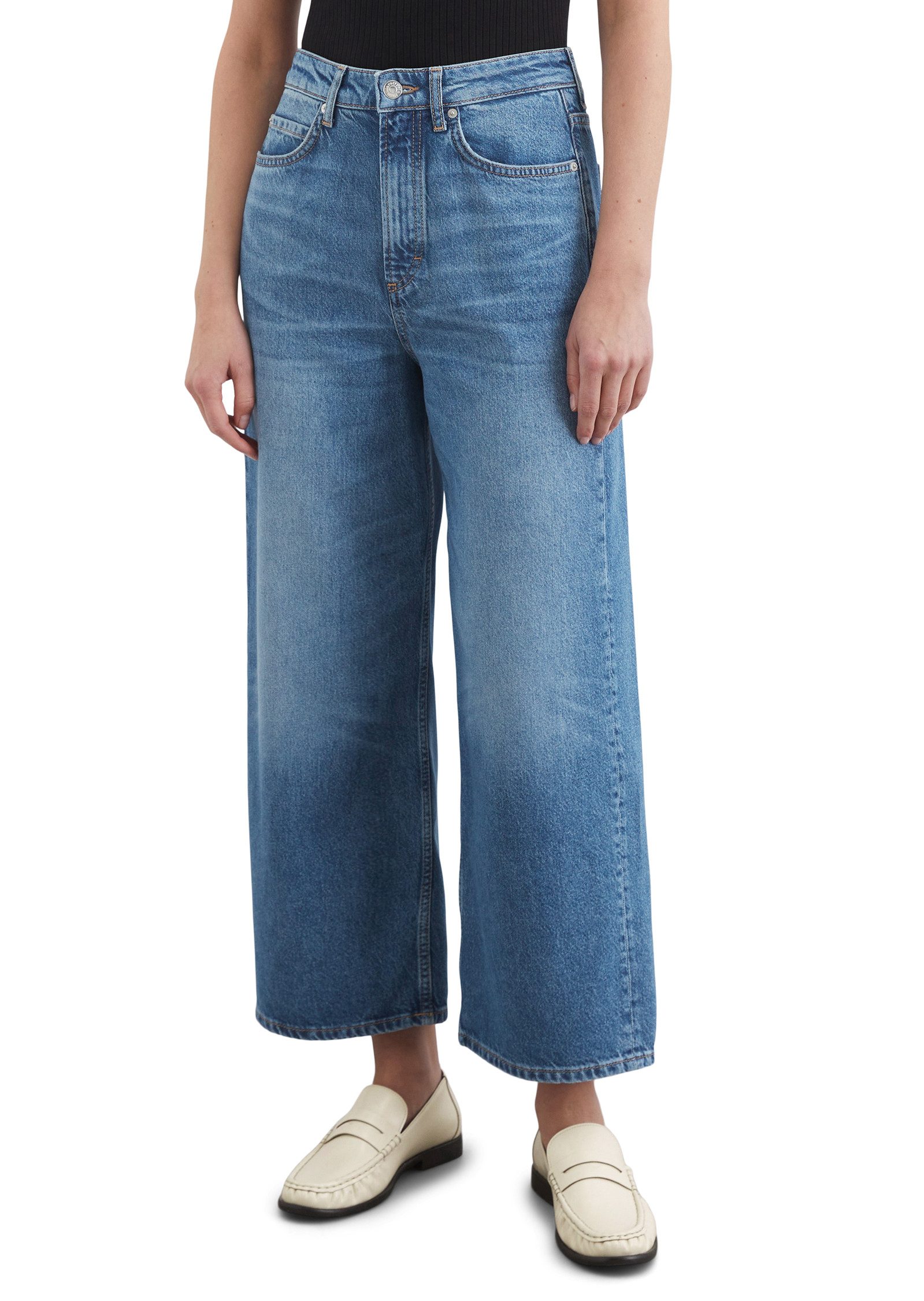 Marc O'Polo Wijde jeans Model TOLVA wide high waist dames wide leg jeans maat 26 blauw