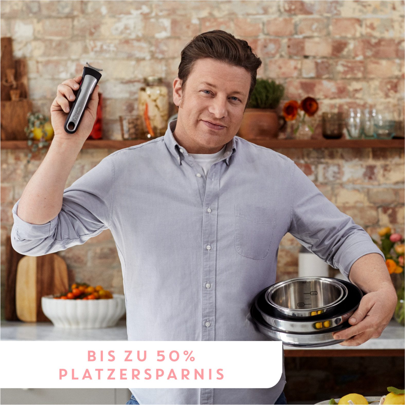Tefal Pannenset Jamie Oliver Ingenio inductiepannen set, pannen set geschikt voor alle kookplaten, thermo-signaal, anti-aanbak, l9769932 (set, 9-delig)