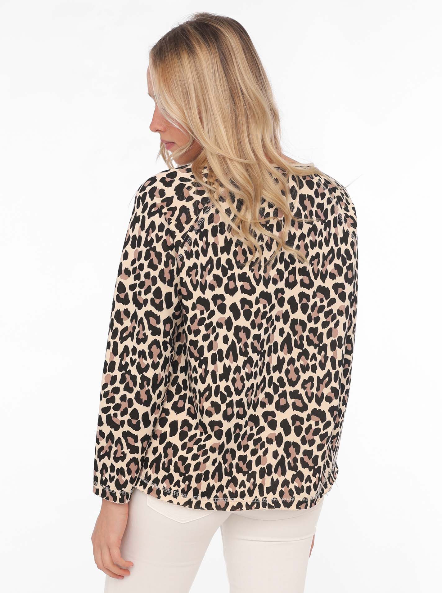 Zwillingsherz Sweater Leo allover met dierlijk printdesign