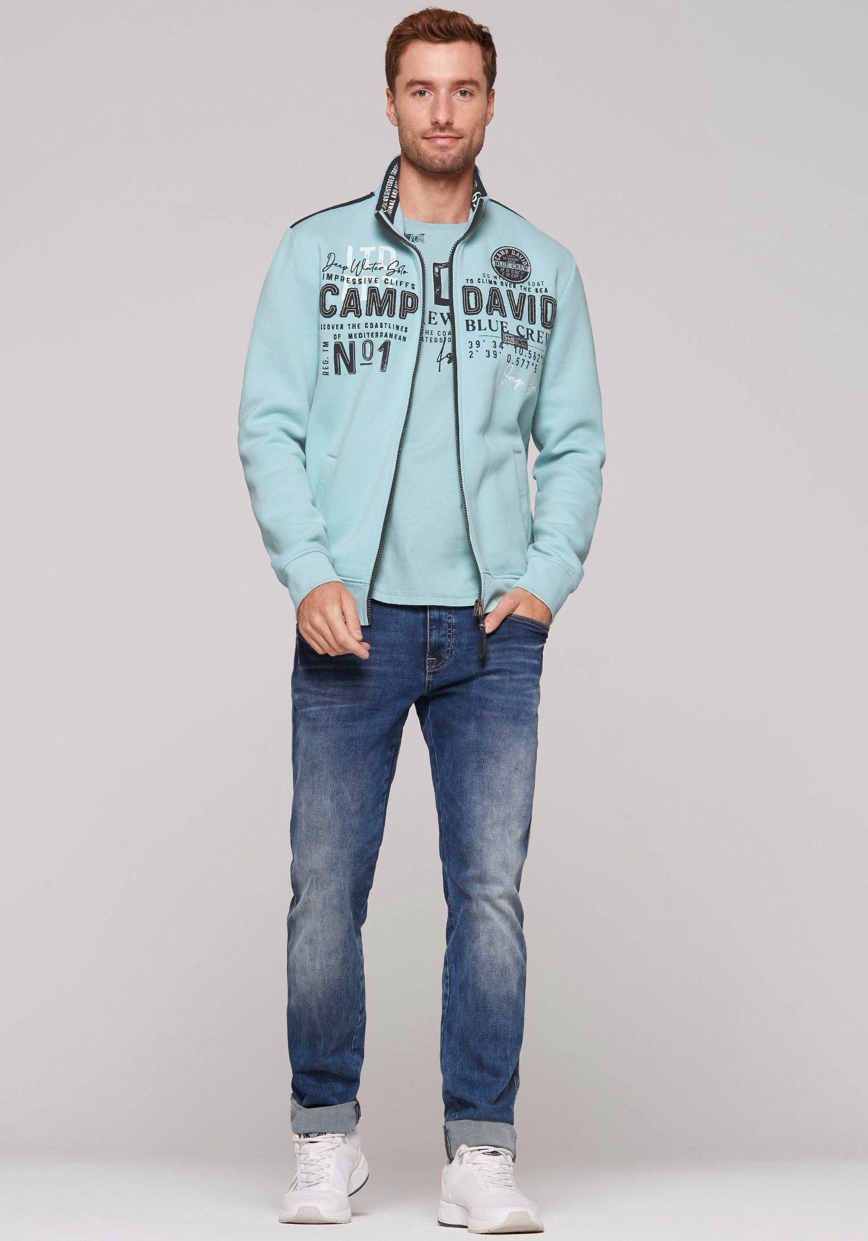 CAMP DAVID Sweatshirt met merk-applicaties