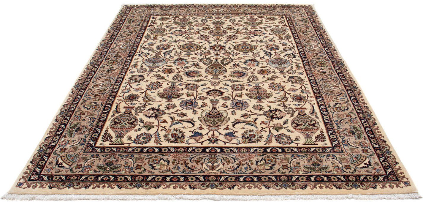 morgenland Wollen kleed Kaschmar bloemmotief beige 245 x 173 cm Uniek exemplaar met certificaat