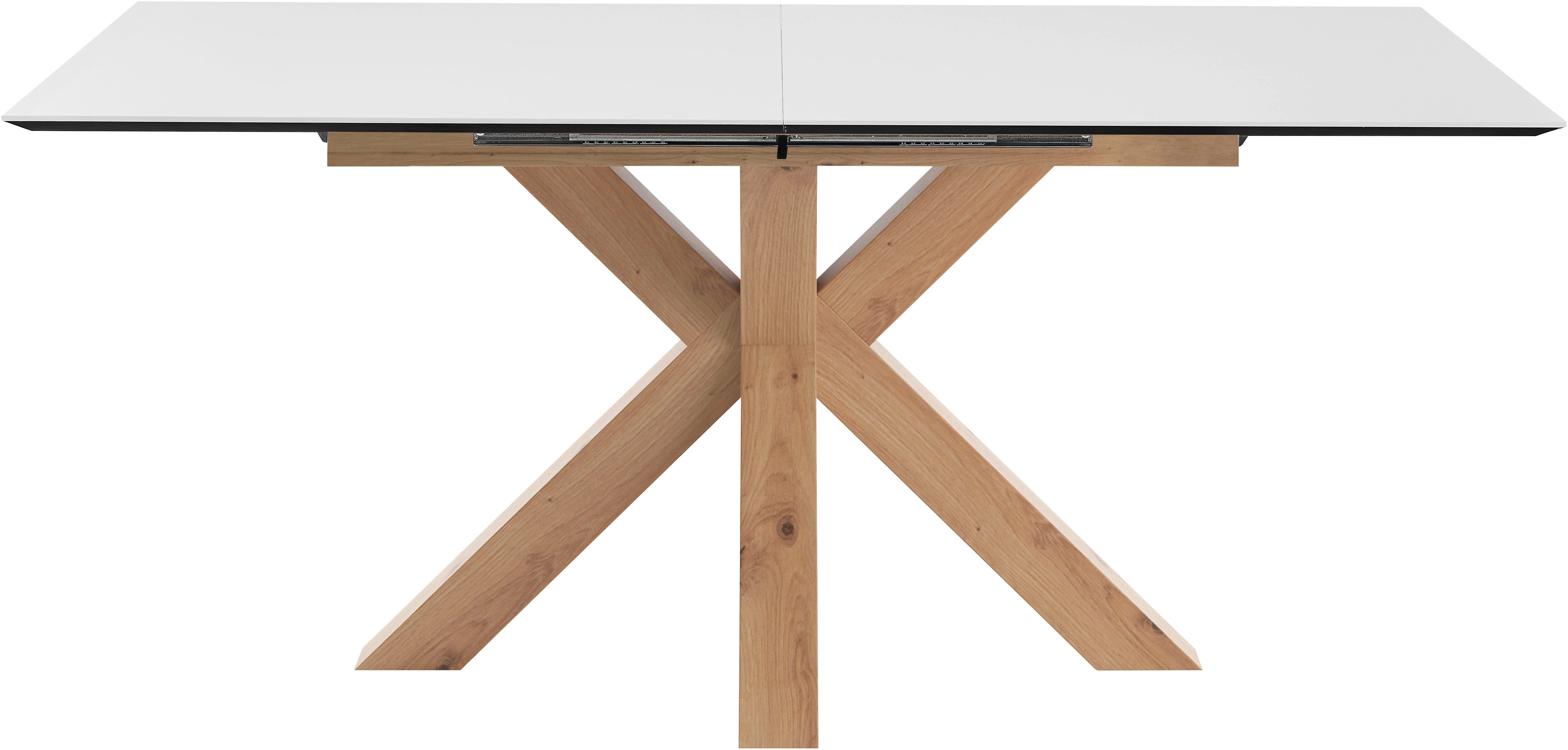 set one by Musterring Eettafel New Atlanta Rechthoekig blad met Zwitserse rand, uitschuifbaar, stervormig onderstel