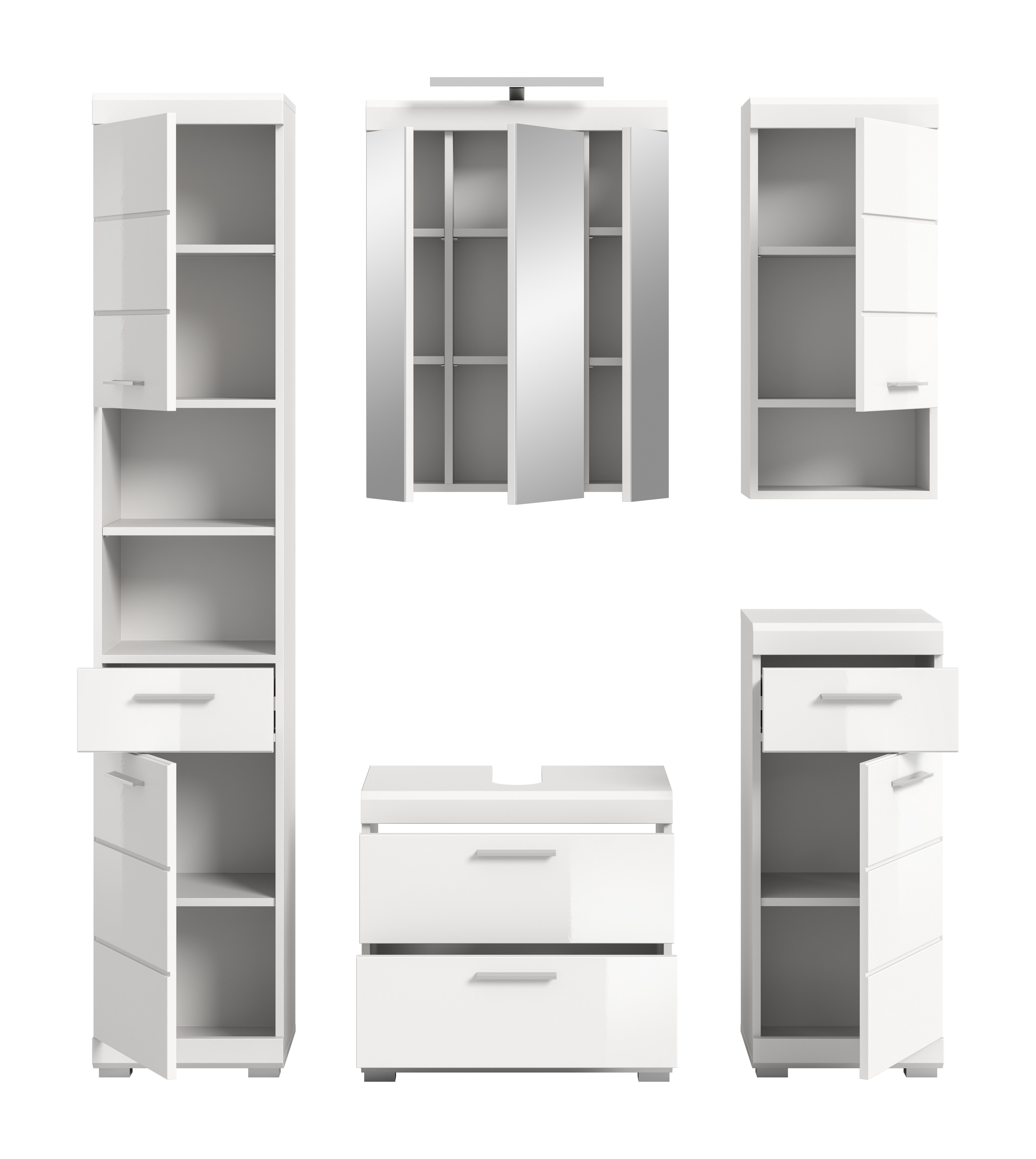 INOSIGN Badkamerserie Siena, 5-delig, inclusief LED-verlichting, bestaande uit: (set, 5-delig)