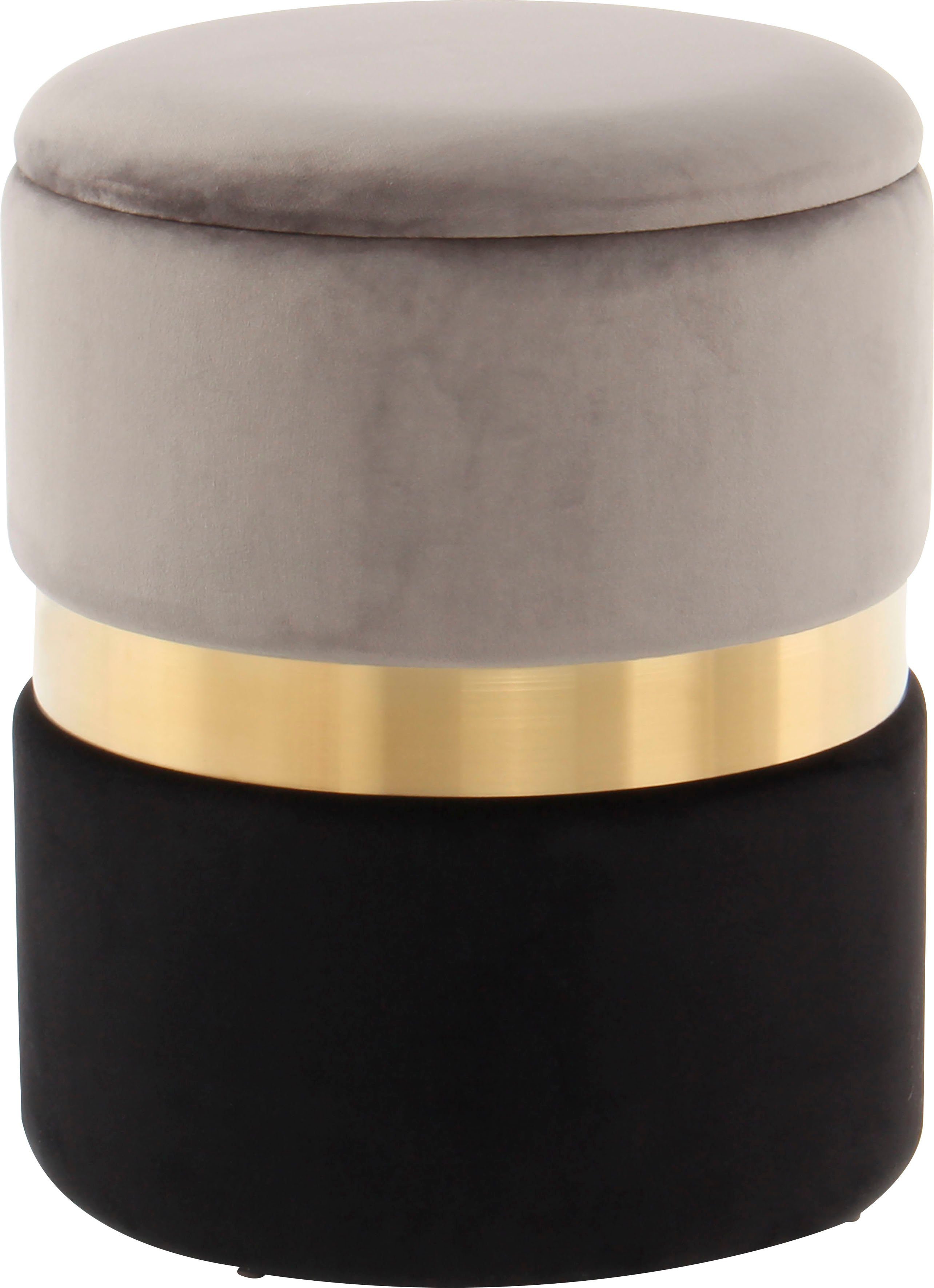 Kayoom Hocker met bergruimte Kruk Zora 125 2-delige set, fluweelzachte stof bekleding, ronde elegante vorm (set, 2 stuks)