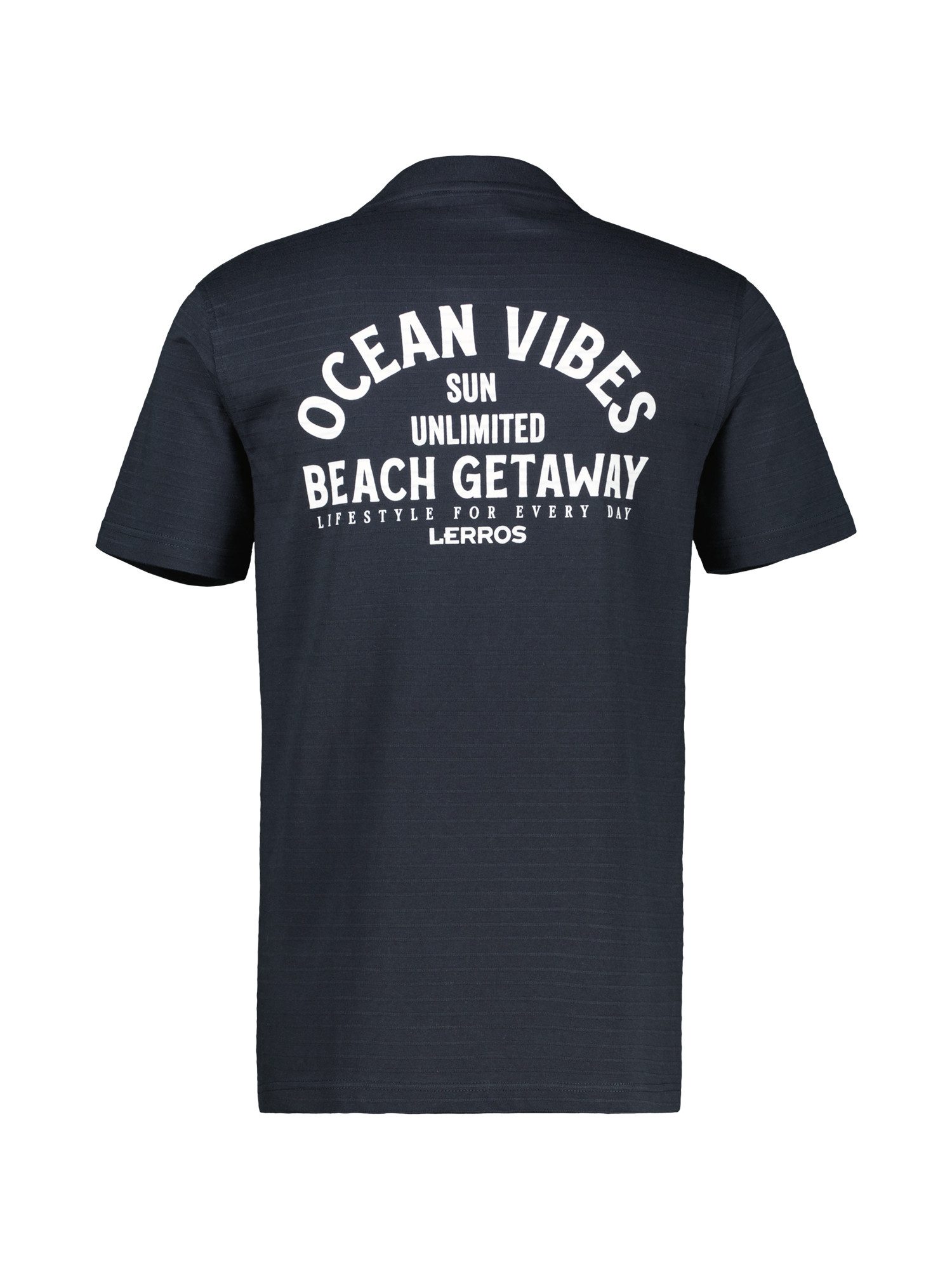 Lerros T-shirt LERROS gestreept T-shirt met voor- en achterkant print