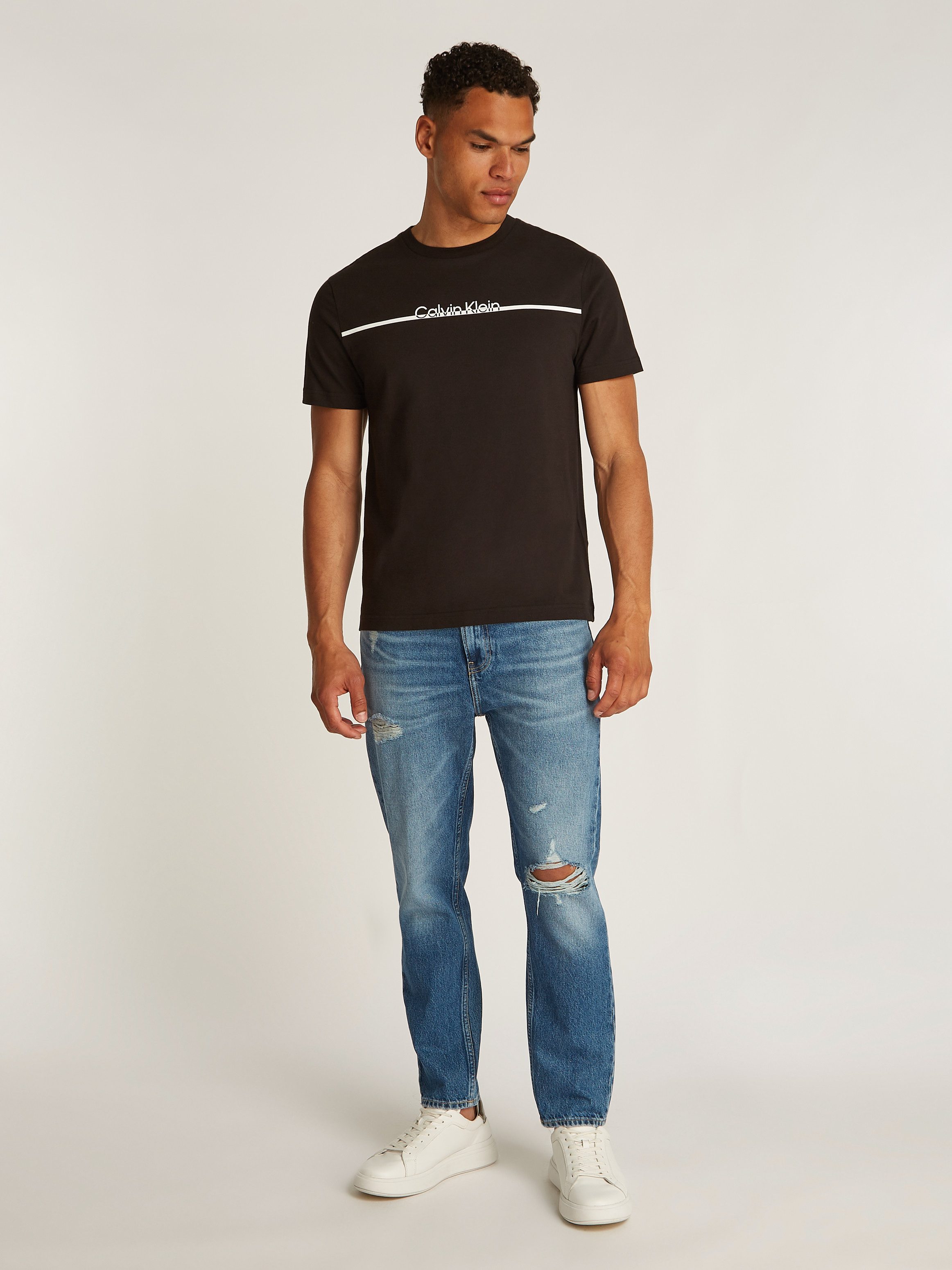 Calvin Klein Shirt met ronde hals SPLIT LINE LOGO T-SHIRT
