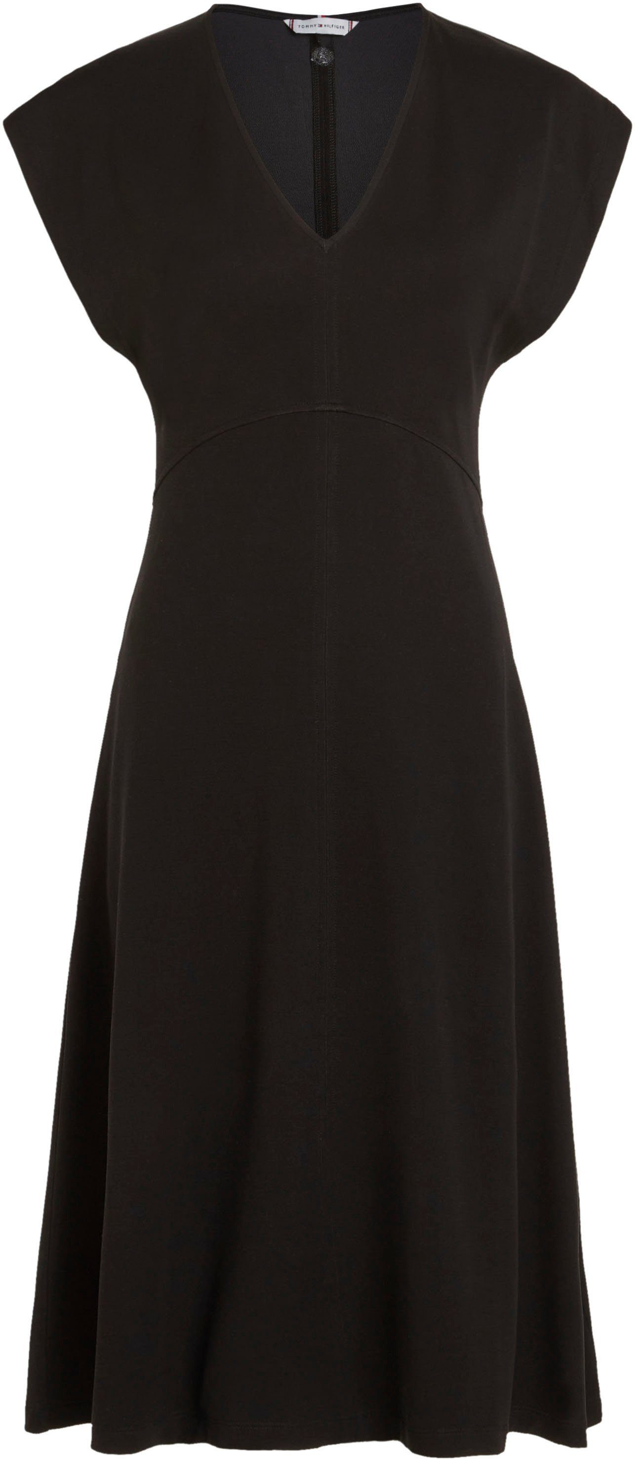 Tommy Hilfiger Jerseyjurk SHINY INTERLOCK V-NK NS KNEE DRS