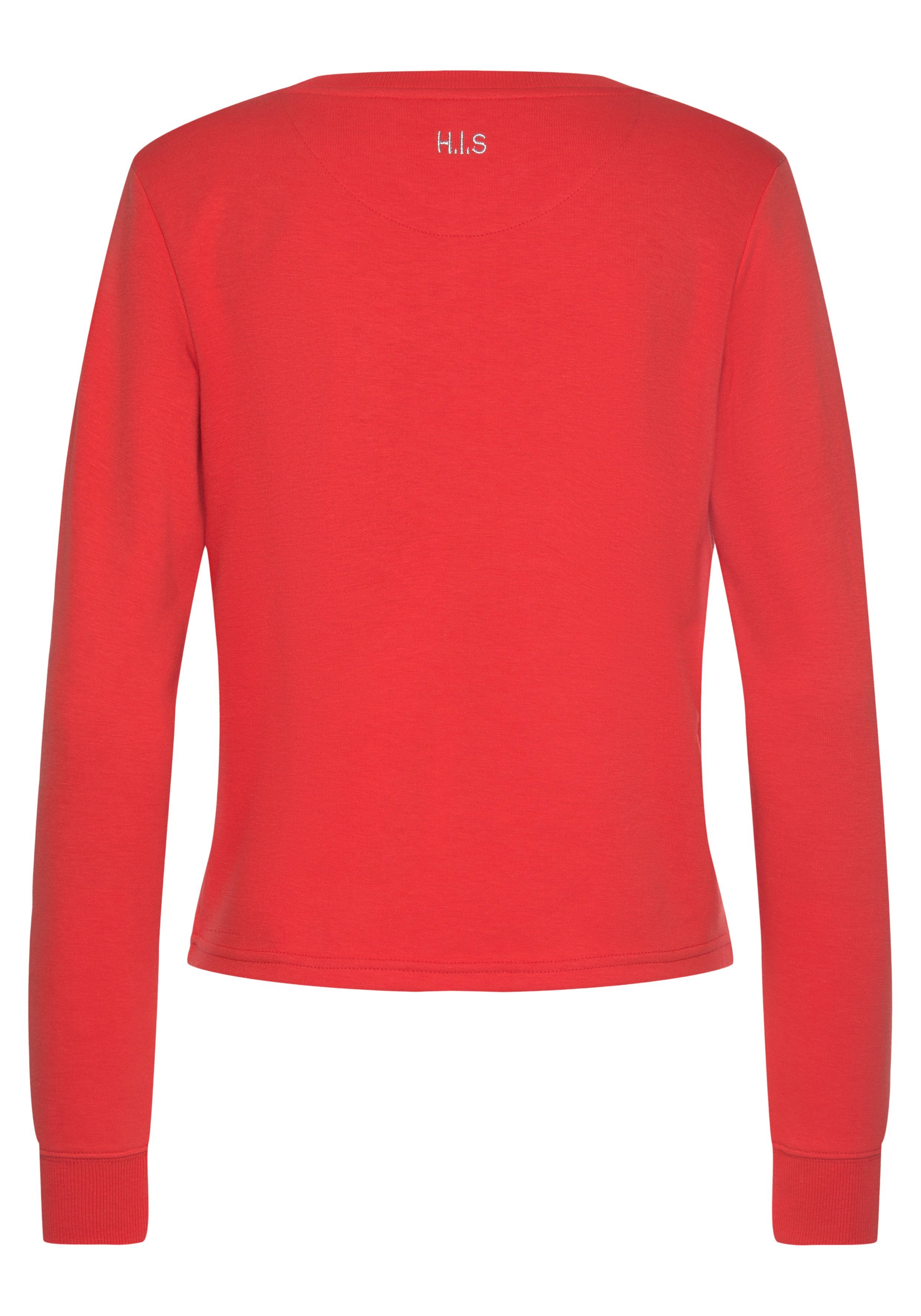 H.I.S Sweatshirt met piping op de borst, loungewear