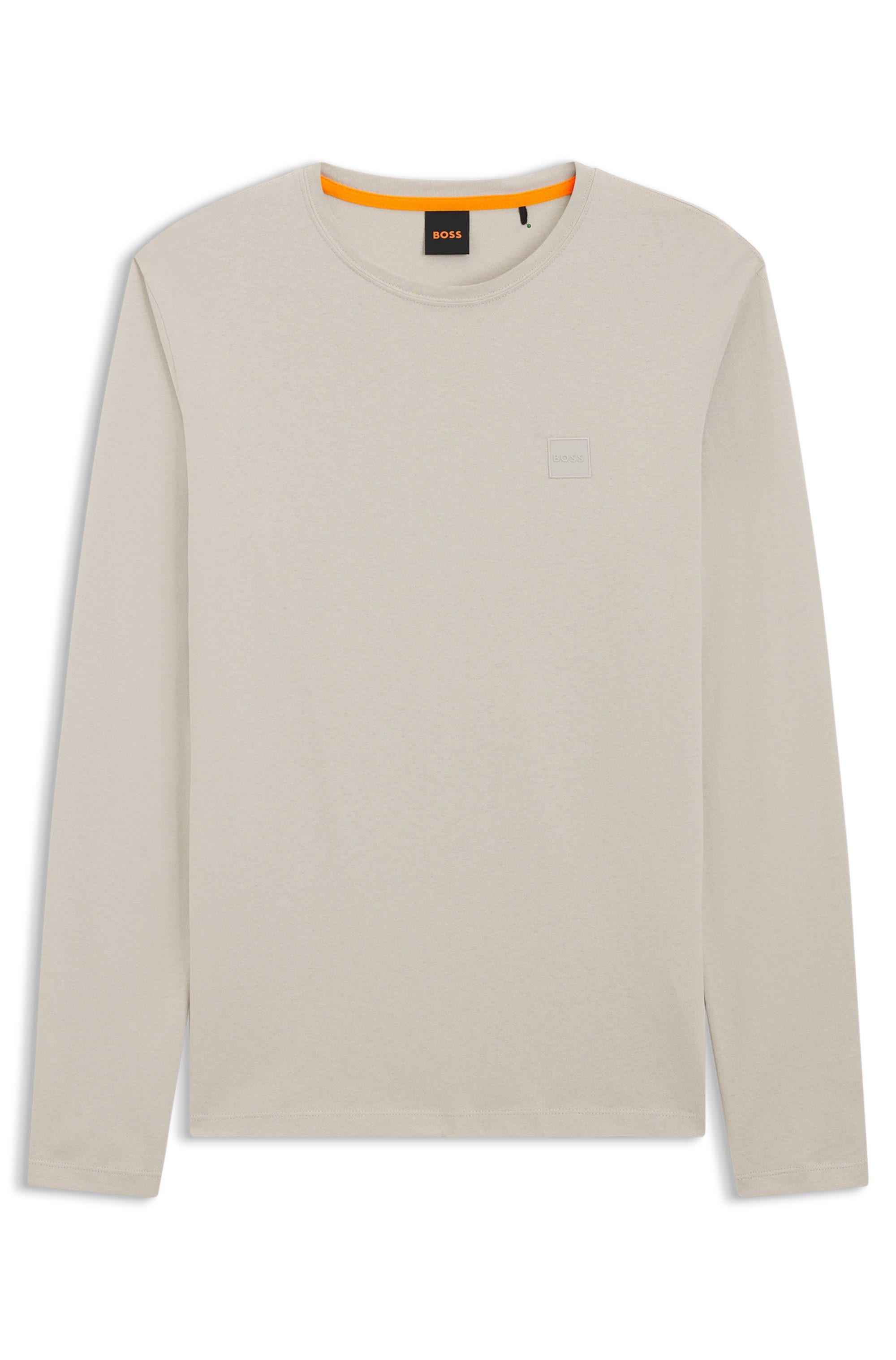 Boss Orange Shirt met lange mouwen Tacks met merkembleem op de borst