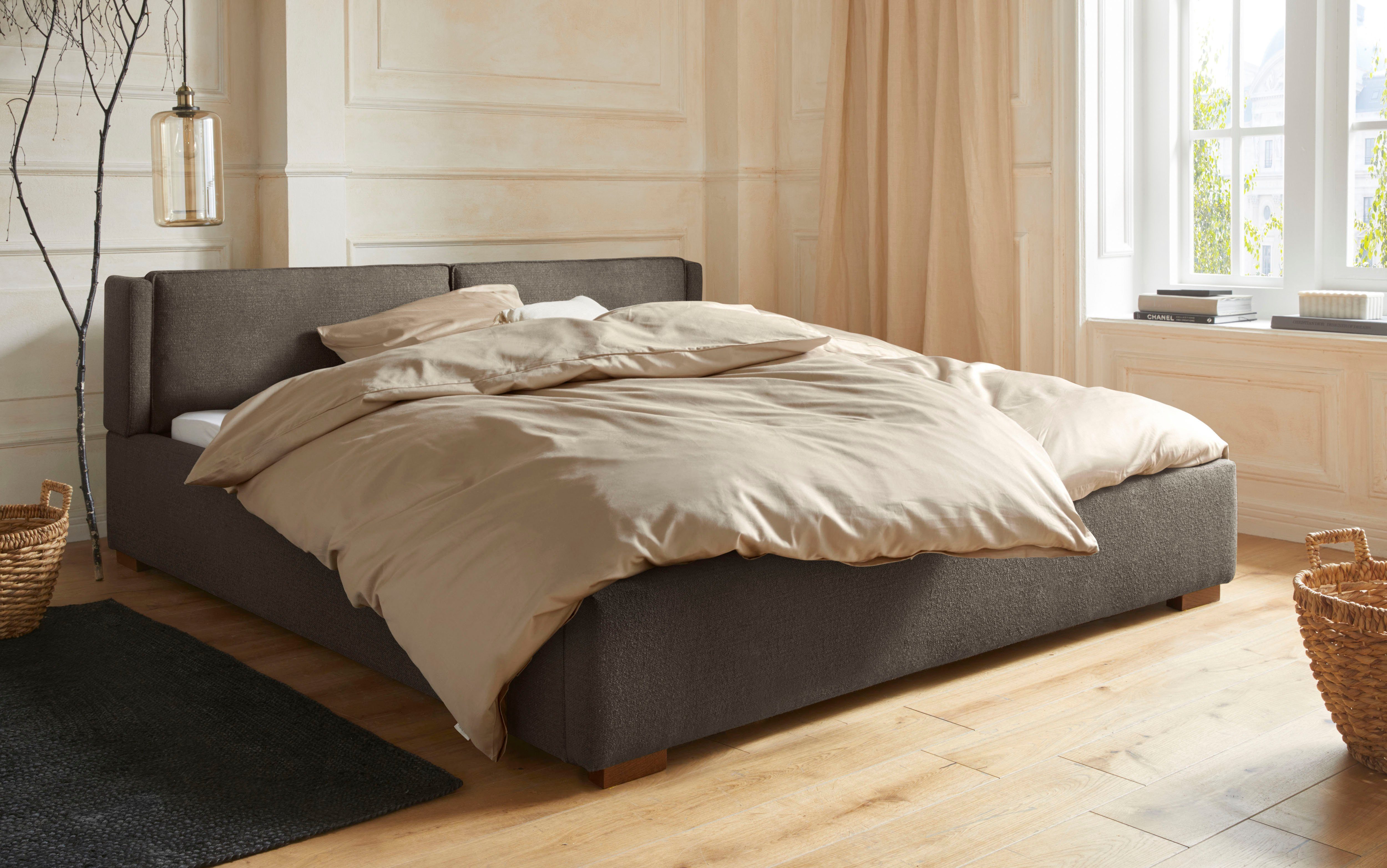 Home affaire Gestoffeerd bed Annera, kussenvulling met veren Inclusief lattenbodem, ligoppervlak 140 of 180 cm kiesbaar