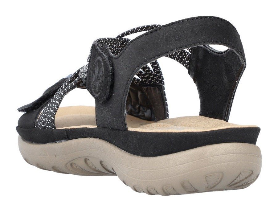 Rieker Sandalen zomerschoen, sandaal, sleehak, met gevlochten bandage