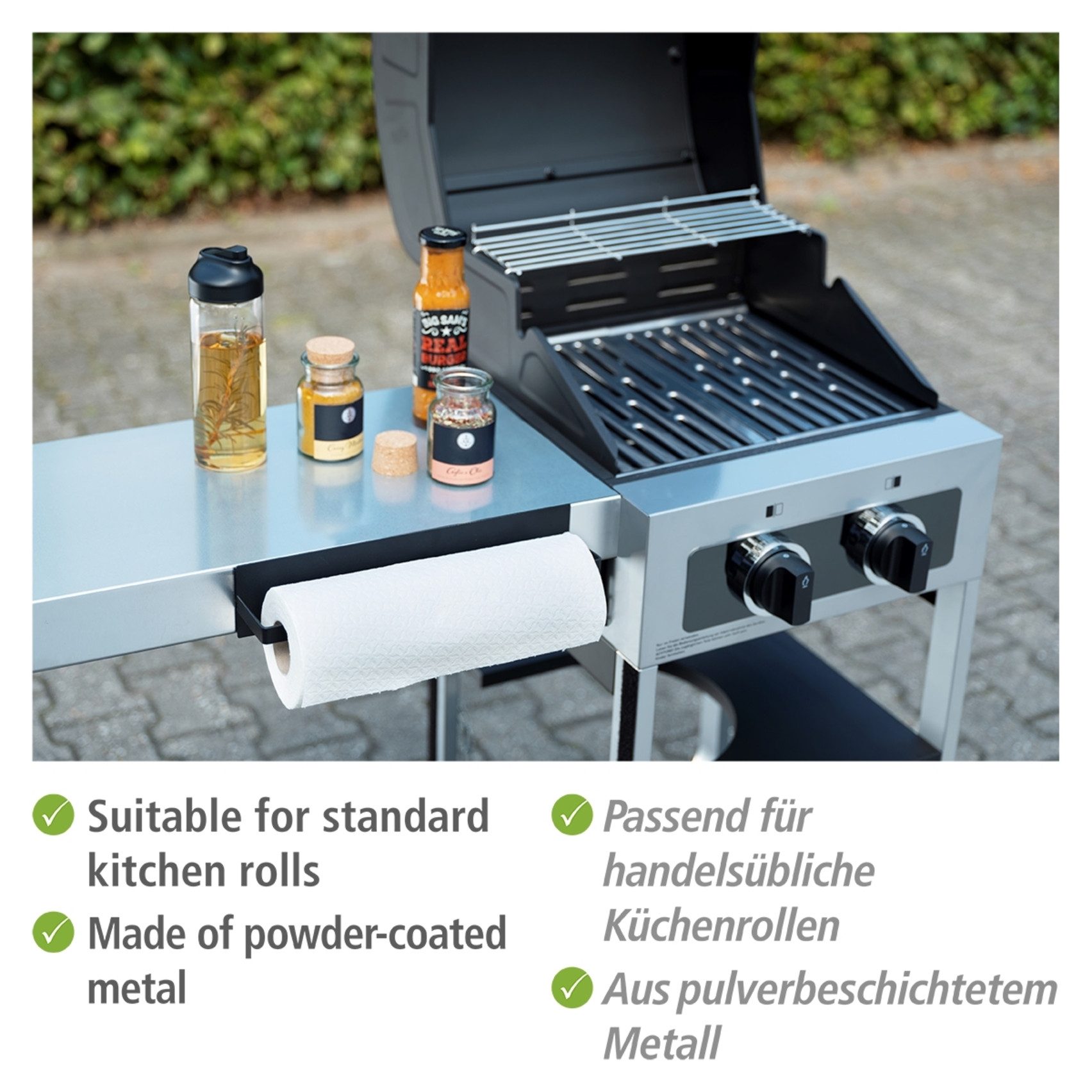 WENKO Wandrolhouder Model Ima magnetisch, voor gangbare keukenrollen, marmer-look