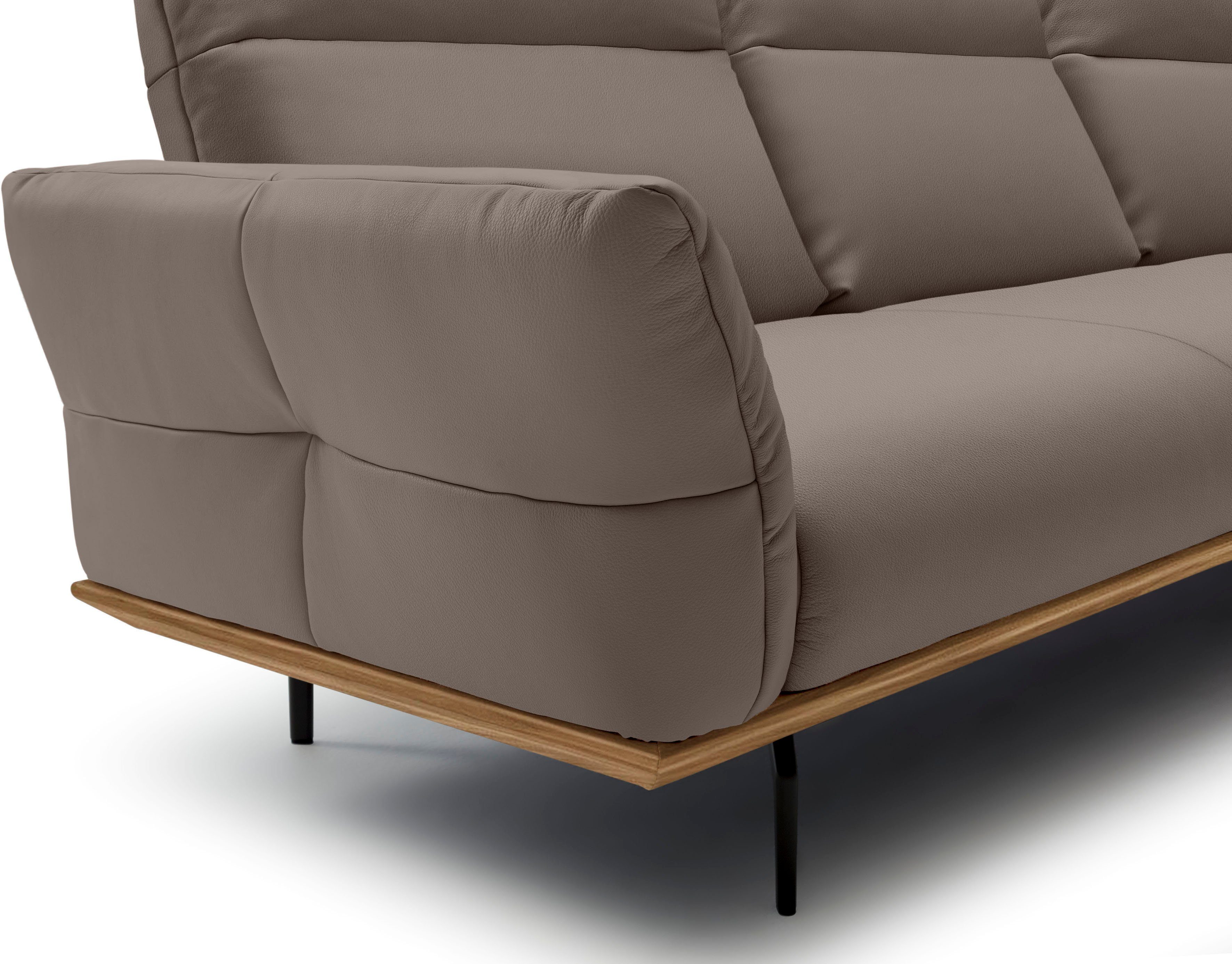 Creation BY ROLF BENZ Hoekbank Hs.460 Sokkel in walnotenhout, onderstel in umbra grijs, breedte 298 cm