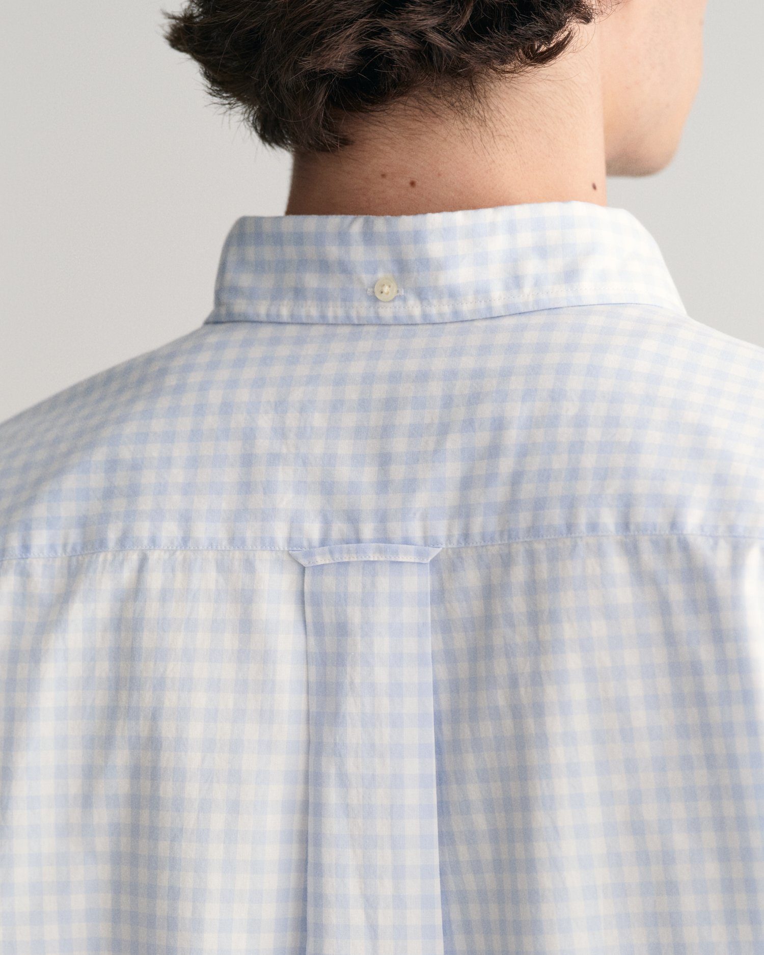 Gant Overhemd met korte mouwen Regular Fit Gingham Poplin Overhemd slijtvast easy care geruit