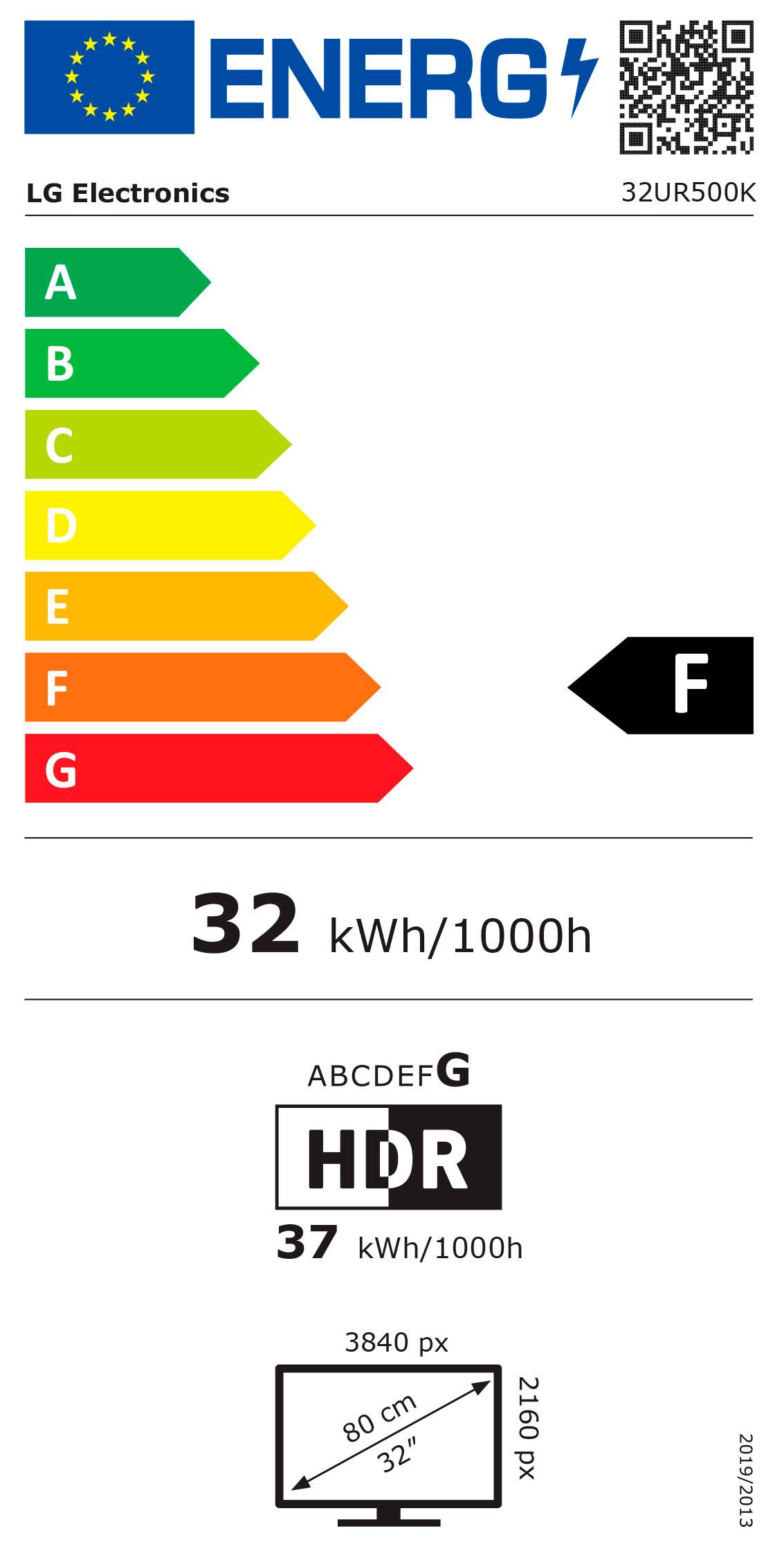 LG Ledscherm 32UR500K, 80 cm / 32", 4K Ultra HD
