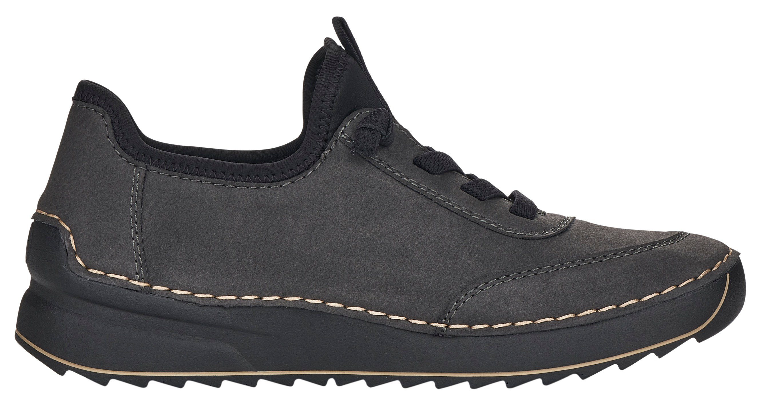 Rieker Sneakers Veterschoen, lage schoen, slipper met contrastnaad