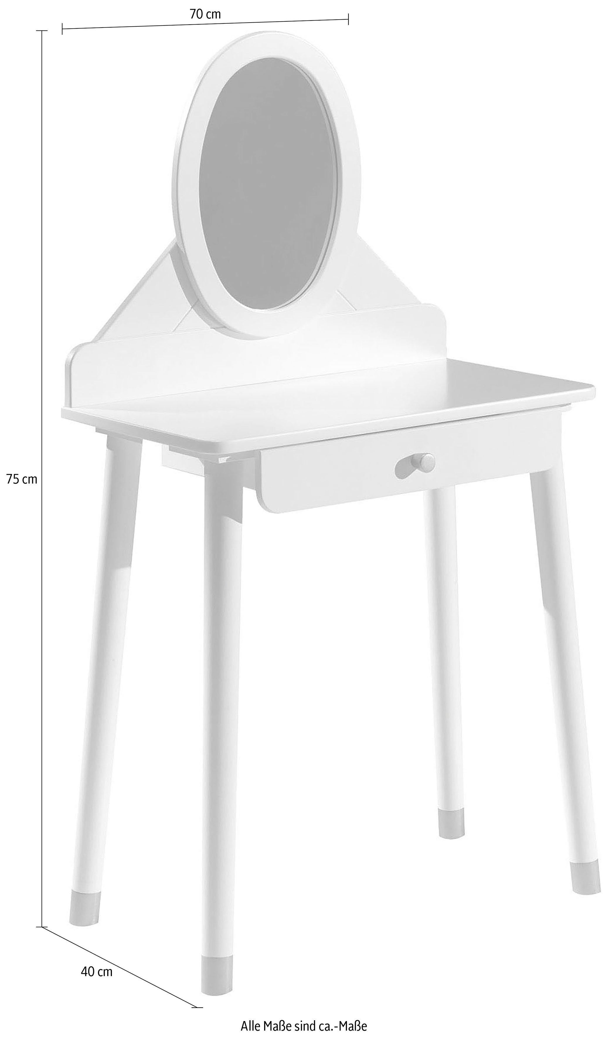 Vipack Make-uptafel BILLY MDF-oppervlak