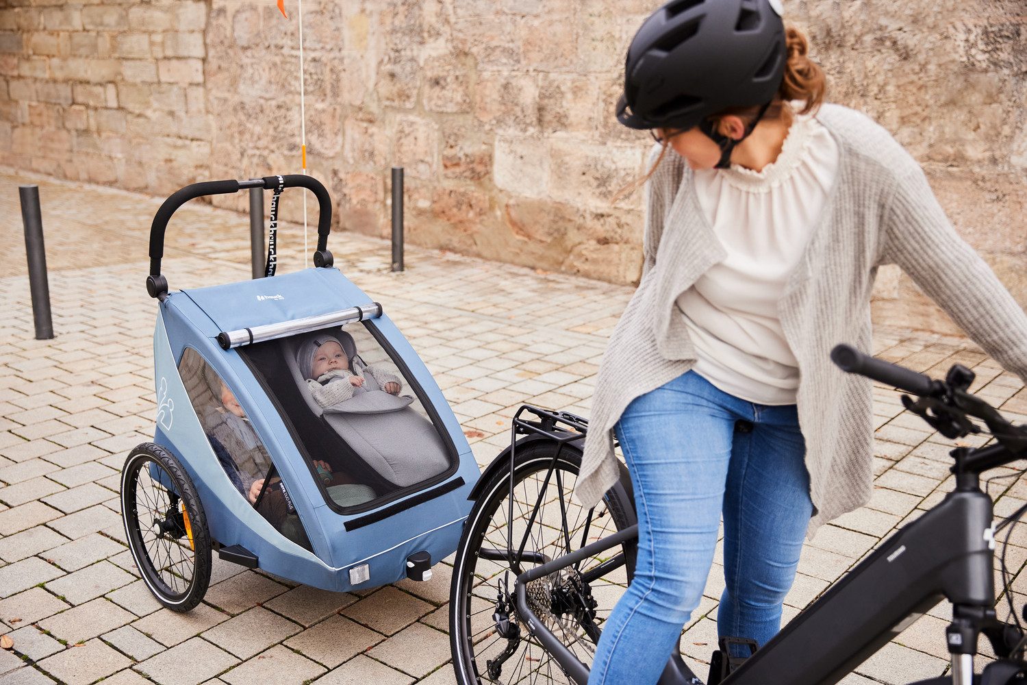 Hauck Kinderen fiets aanhanger 2in1 Bike Trailer und Buggy Dryk Duo Plus, black