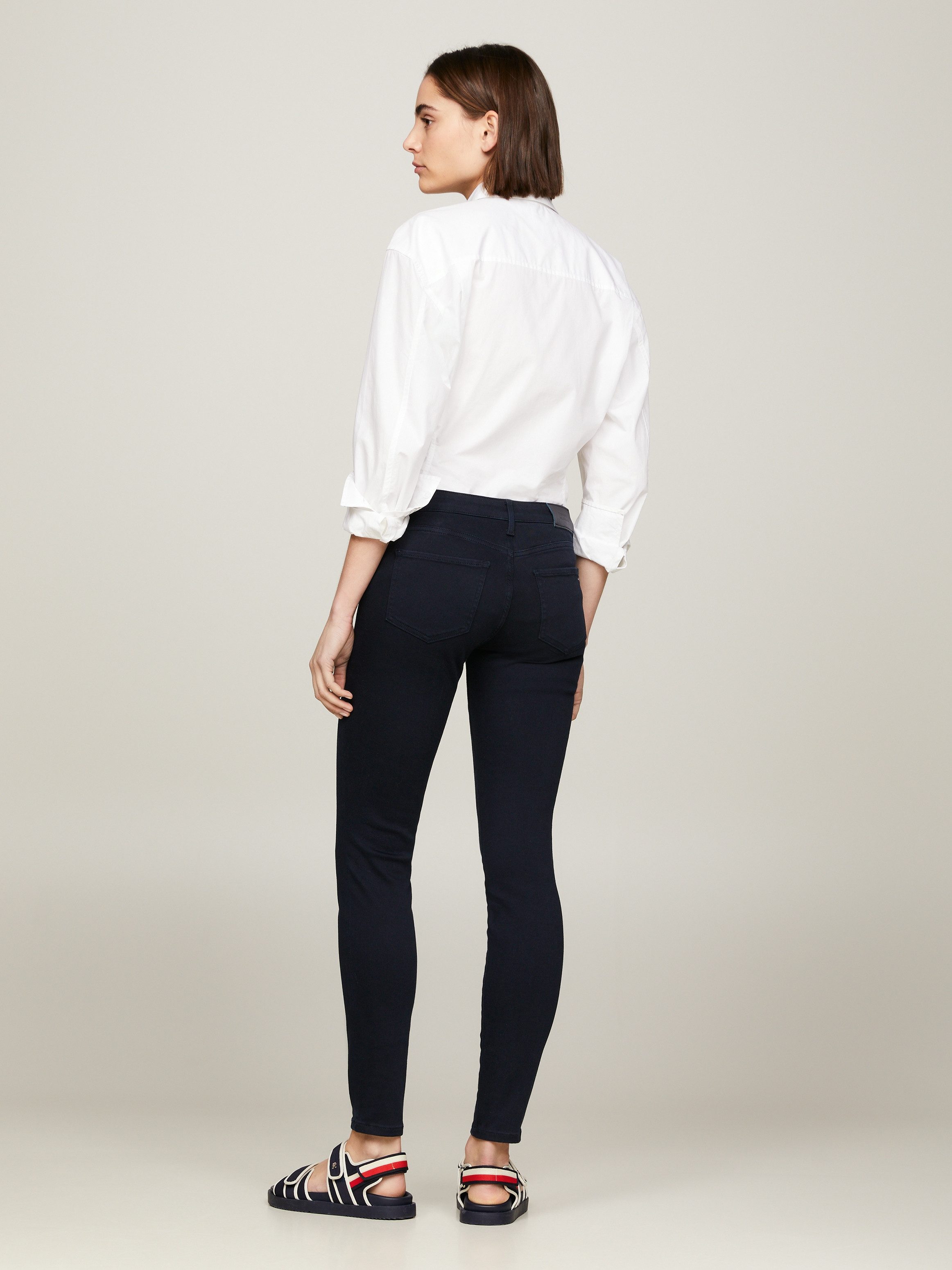 Tommy Hilfiger Skinny fit jeans TH FLEX COMO SKINNY RW GYA met tommy hilfiger logo-badge (TH FLEX COMO SKINNY RW)