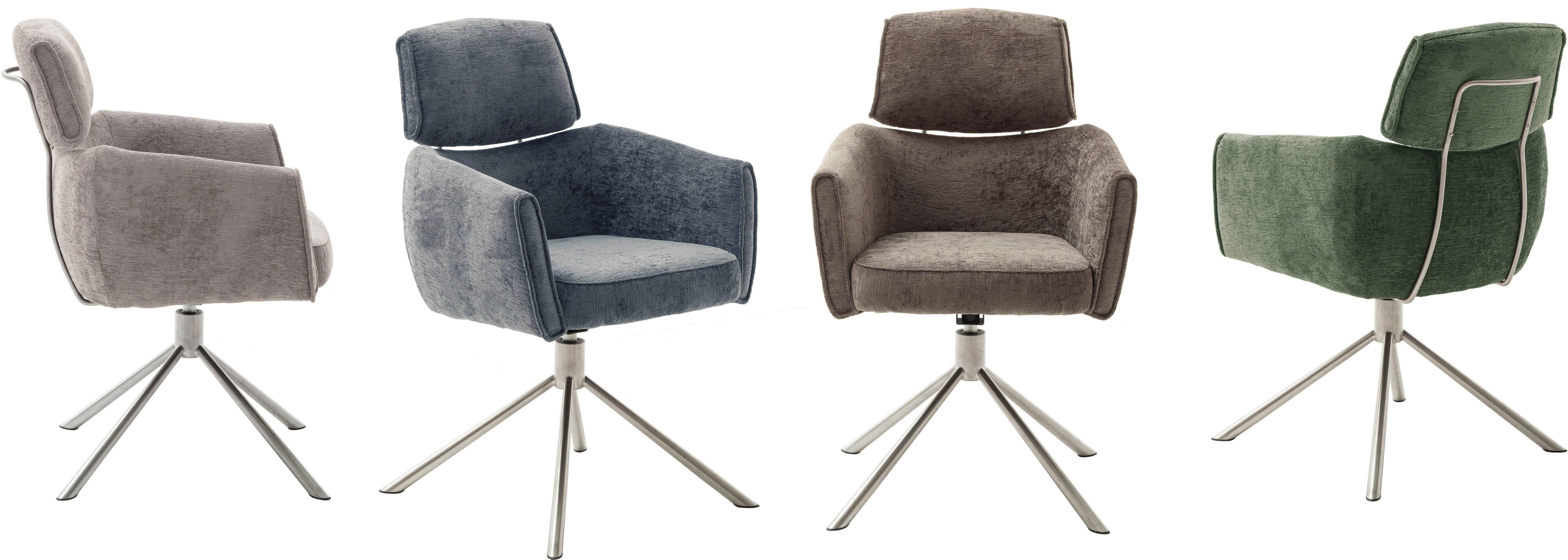 MCA furniture Eetkamerstoel Quebec (2-set), 360° draaibaar, pocketvering, zithoogte ca. 51 cm (set, 2 stuks)