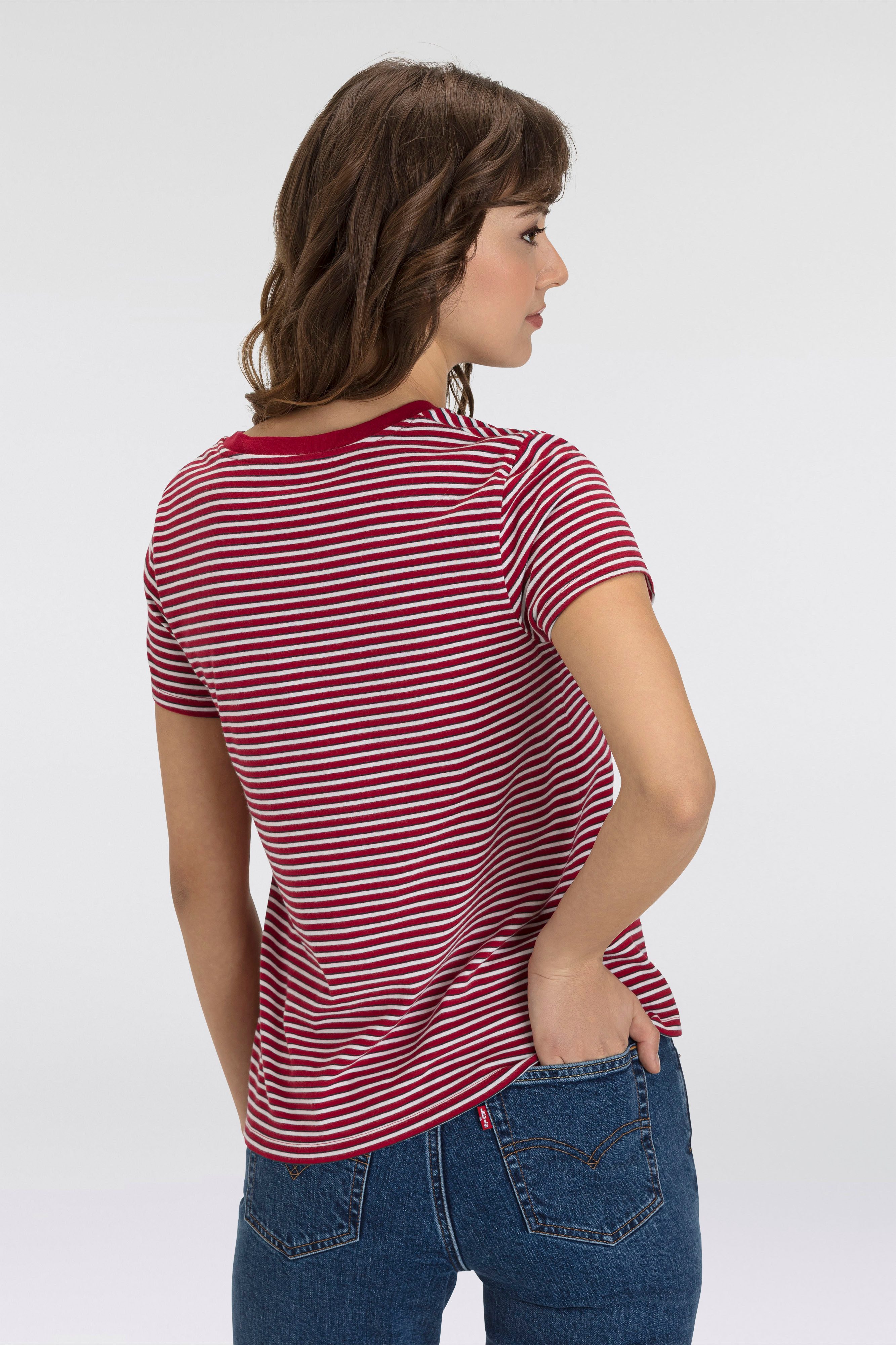 Levi's® Shirt met V-hals PERFECT VNECK met mini-batwing-logoborduursel