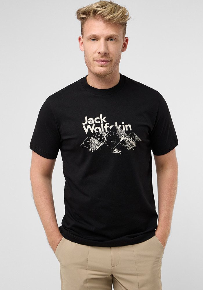 Jack Wolfskin Bergblick T-Shirt Men T-shirt van biologisch katoen Heren S black