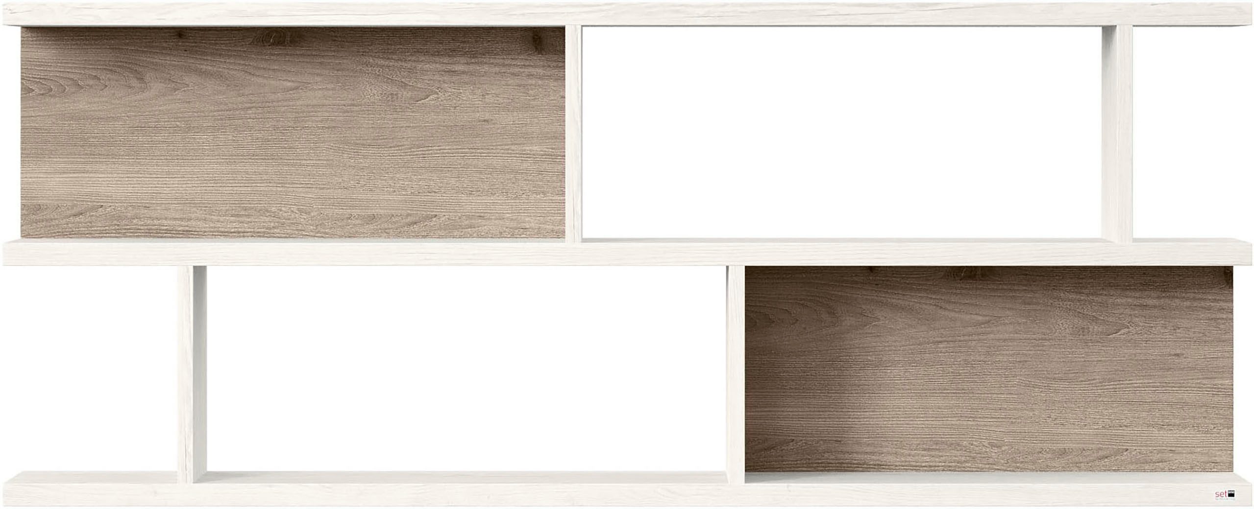 set one by Musterring Wandplank York Type 43, met 3 planken, 3 kleuren, verlichting optioneel, B 150 cm