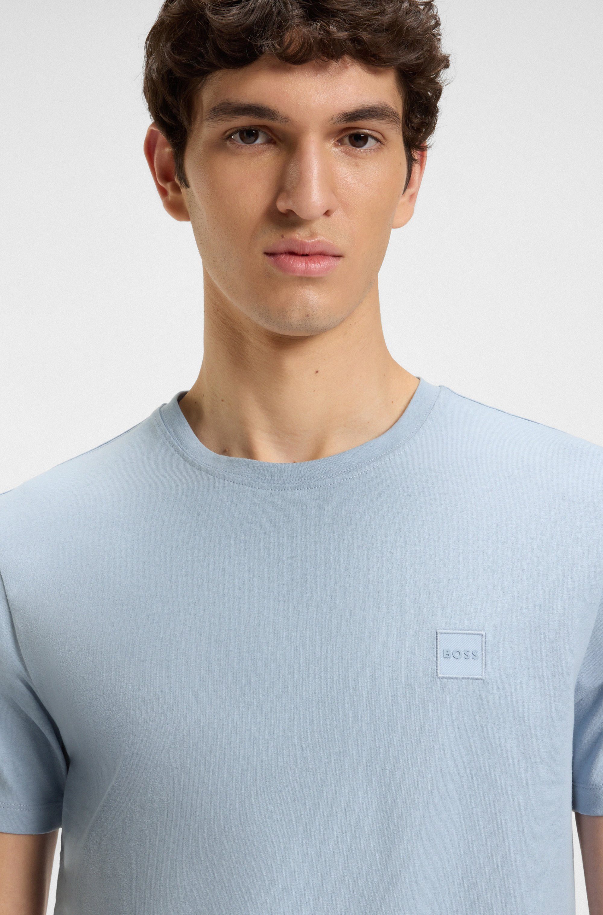 Boss Orange T-shirt Tales met boss-borduursel op de borst