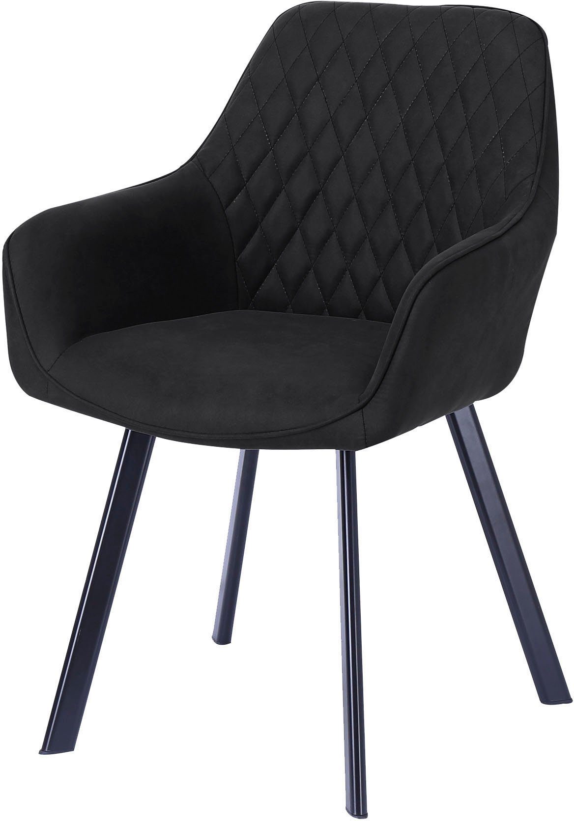 SalesFever Stoel met armleuningen Rugleuning met ruitstiksel (set, 2 stuks)