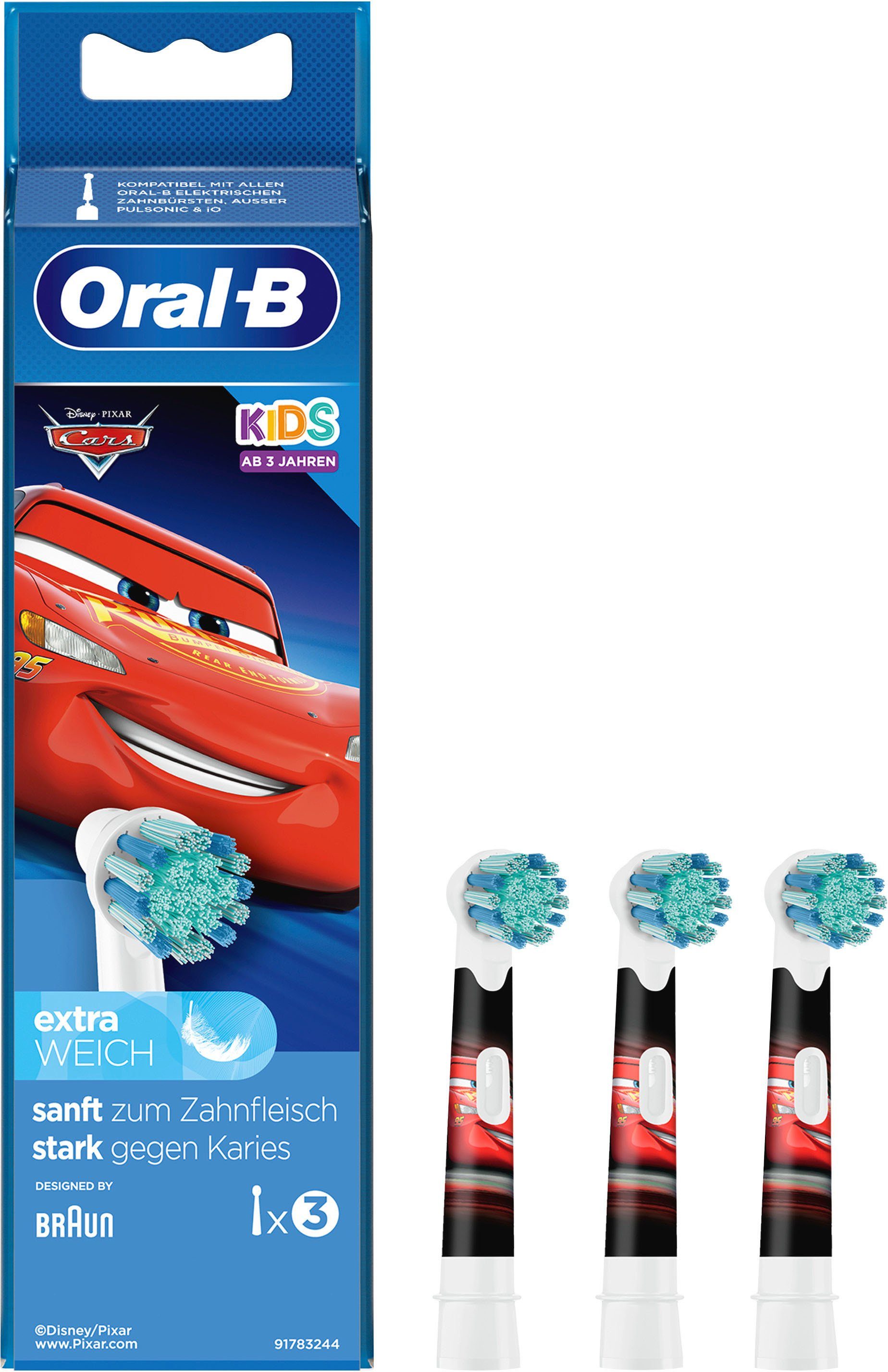 Oral B Opzetborsteltjes Cars voor kinderen vanaf 3 jaar