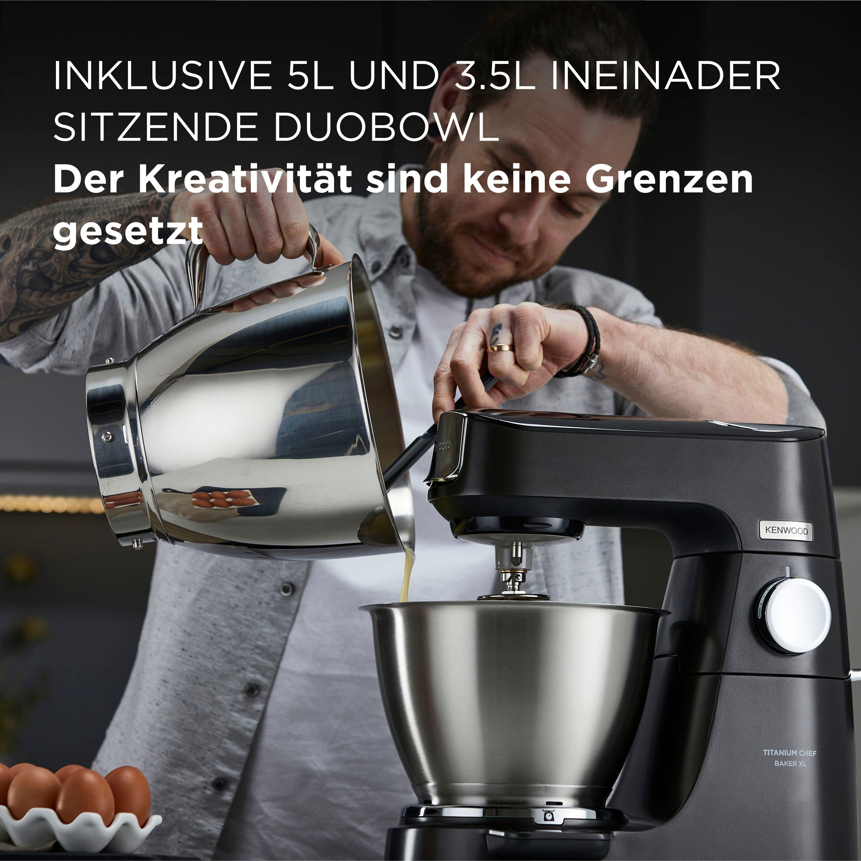 KENWOOD Keukenmachine Titanium Chef Baker XL KVL85.004BK, m. Zub. Gratis Wert UVP 319,-"