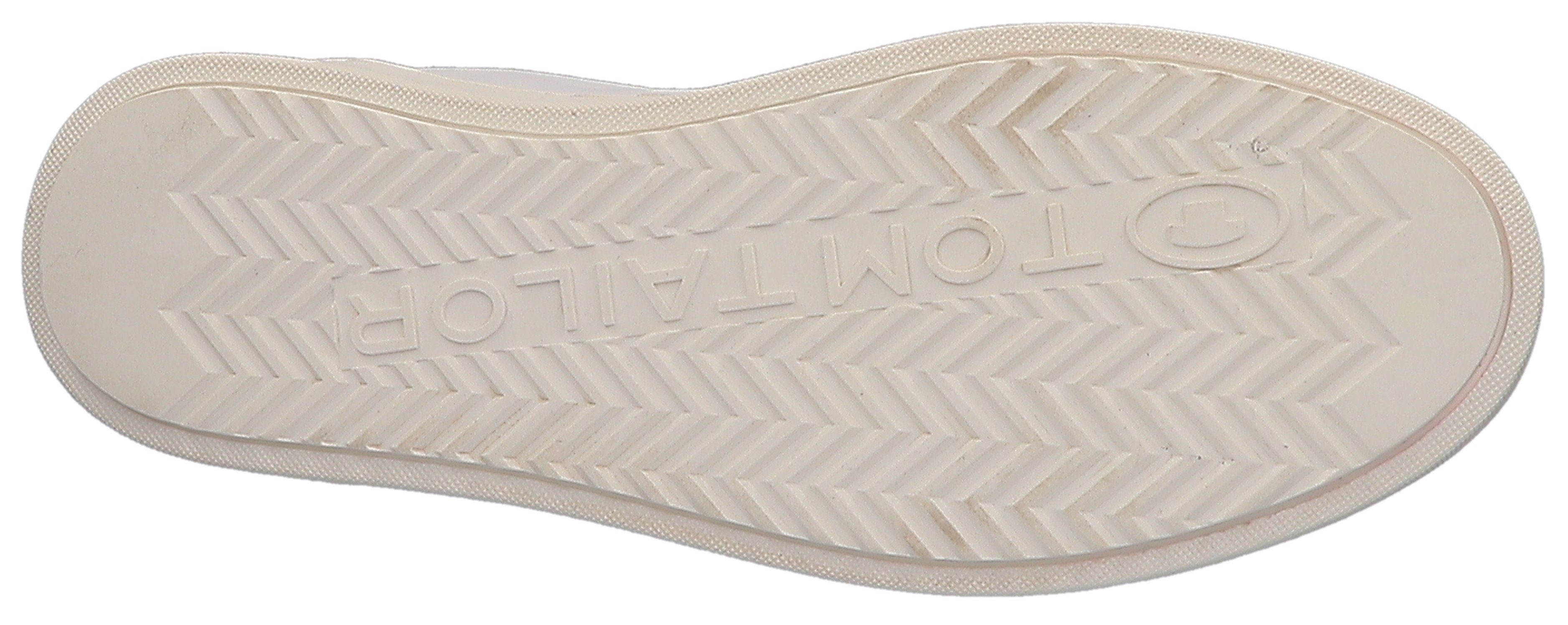 Tom Tailor Plateausneakers Ellen met contrastafwerking, vrijetijdsschoen, lage schoen, veterschoen