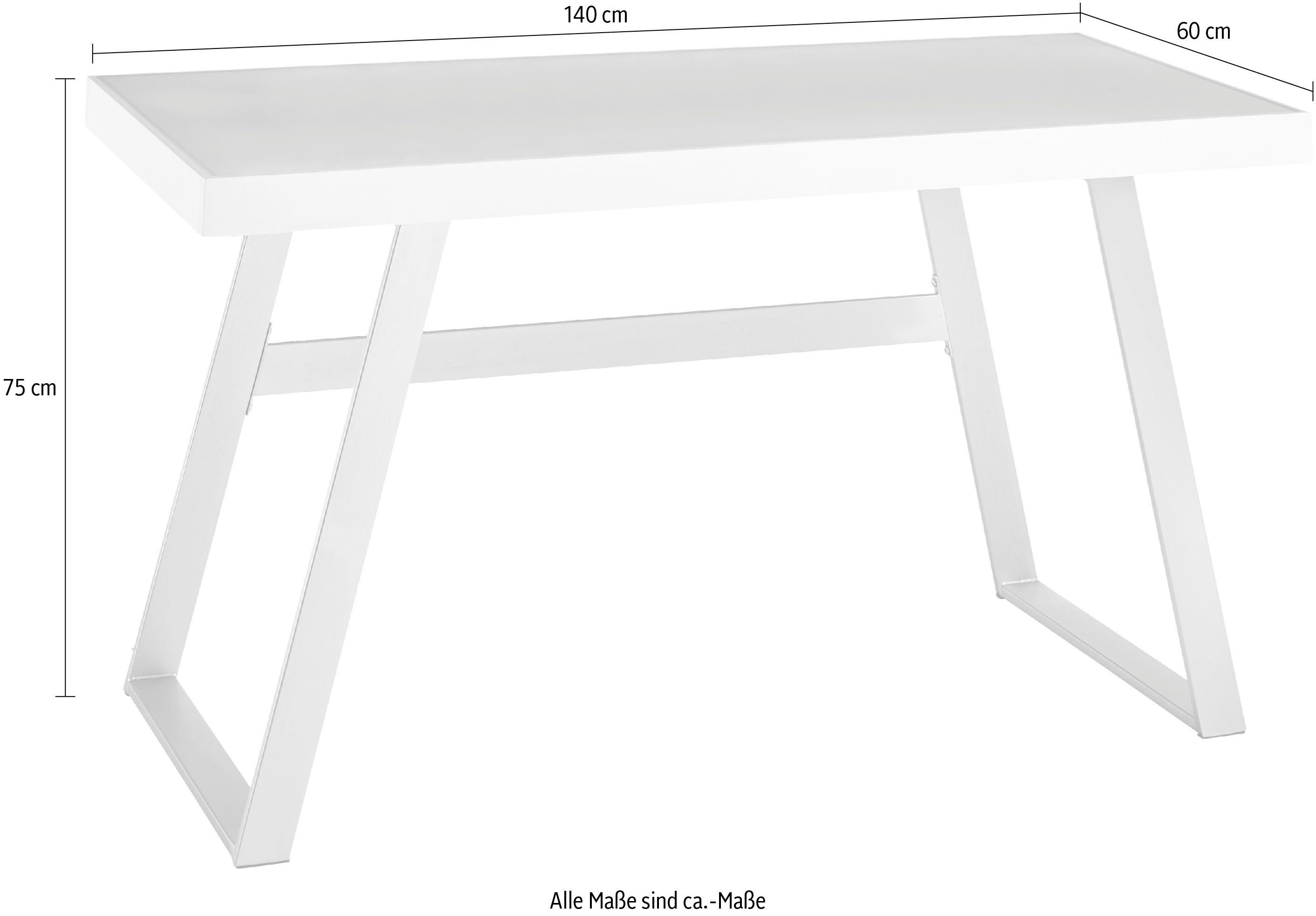 MCA furniture Bureau Tiflis met rgb-ledverlichting incl. afstandsbediening, breedte 140 cm